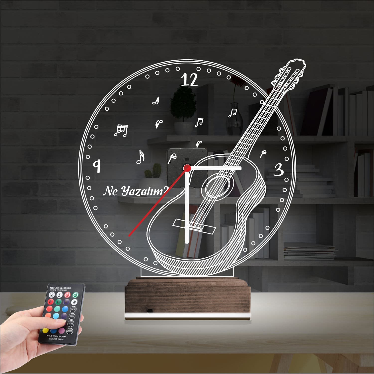 Гитара с часами 3D Ночник 2