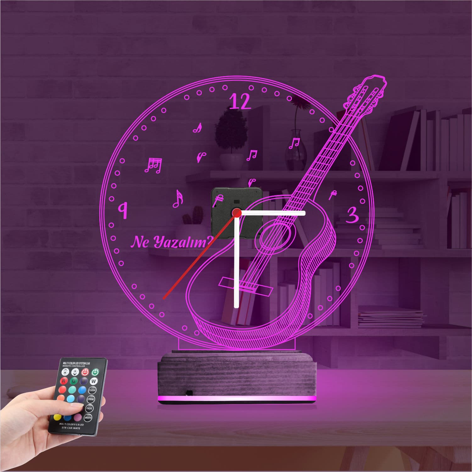 Гитара с часами 3D Ночник 4