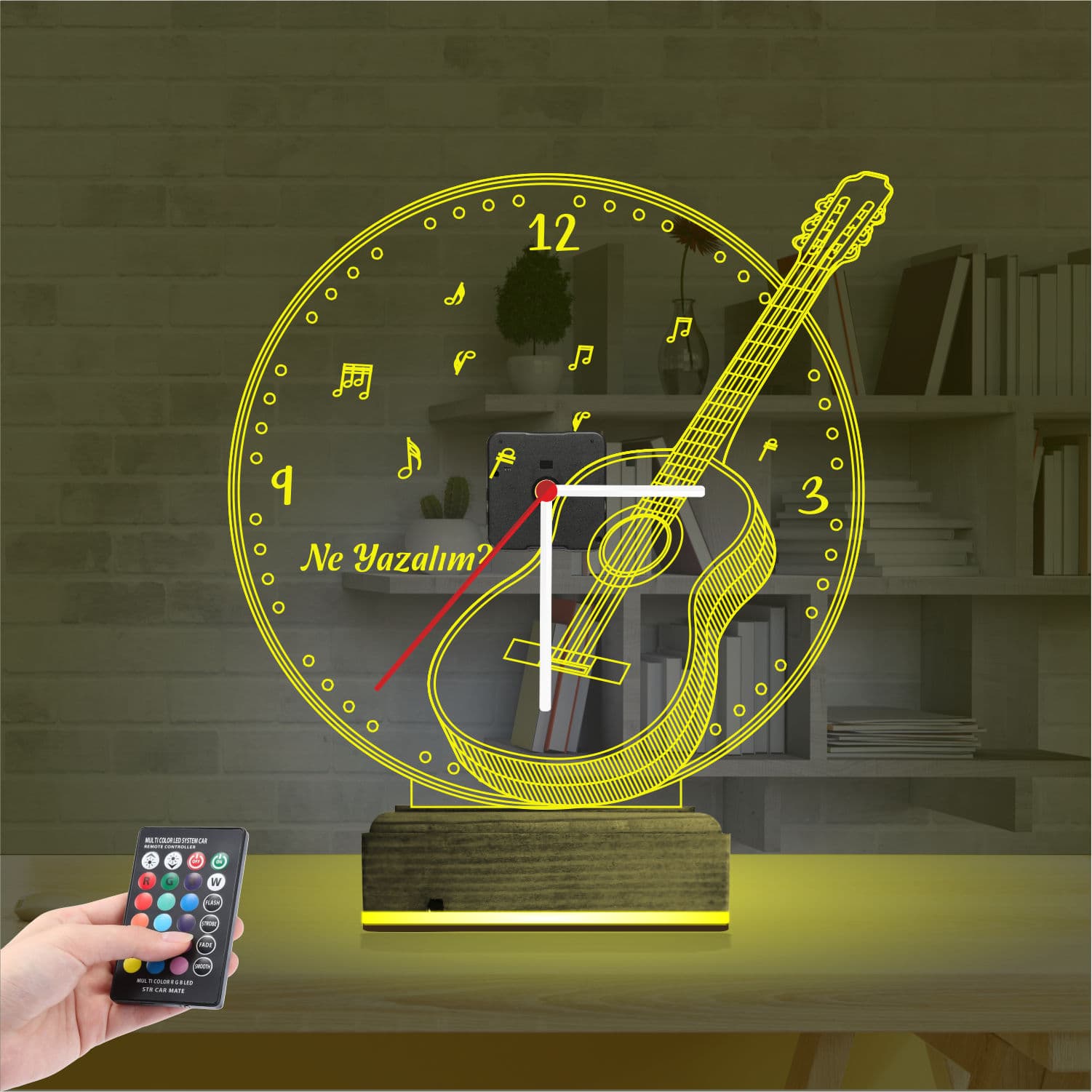 Гитара с часами 3D Ночник 5