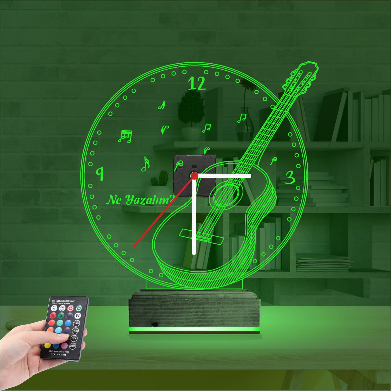 Гитара с часами 3D Ночник 6