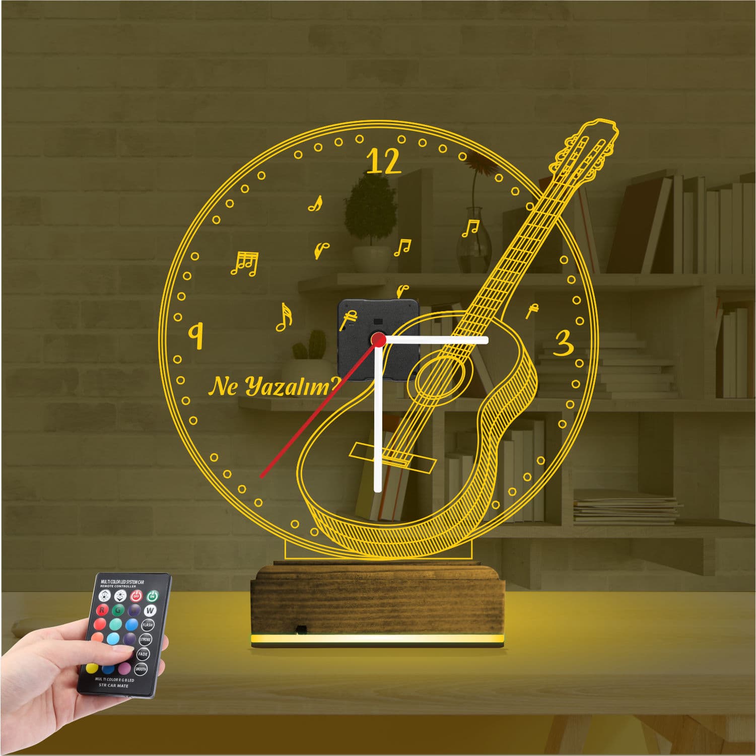 Гитара с часами 3D Ночник 8