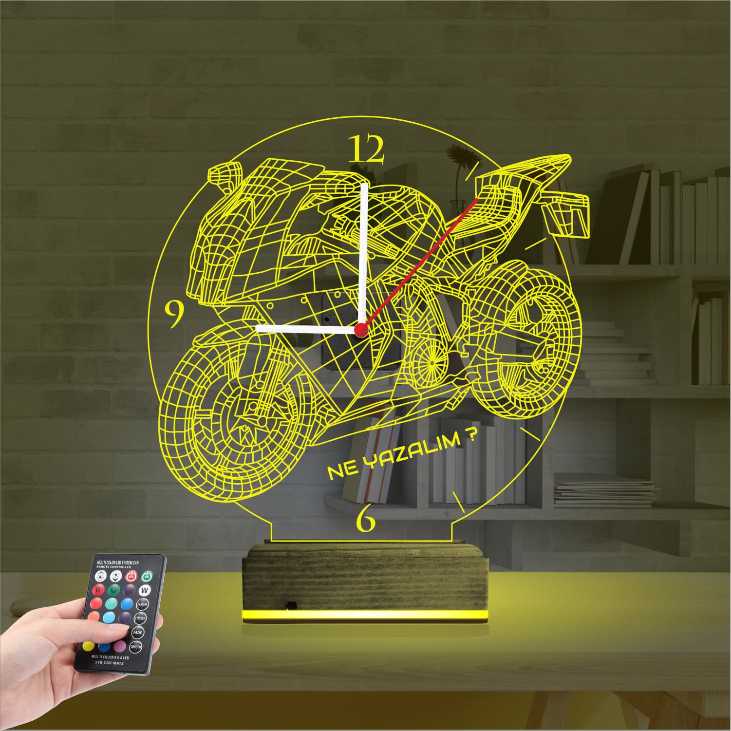 Мотоцикл — 3D LED Ночник с Часами | Подарок мужчине 5