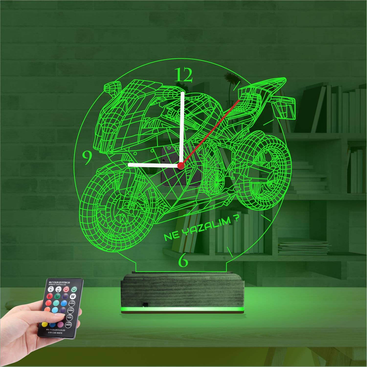 Мотоцикл — 3D LED Ночник с Часами | Подарок мужчине 6