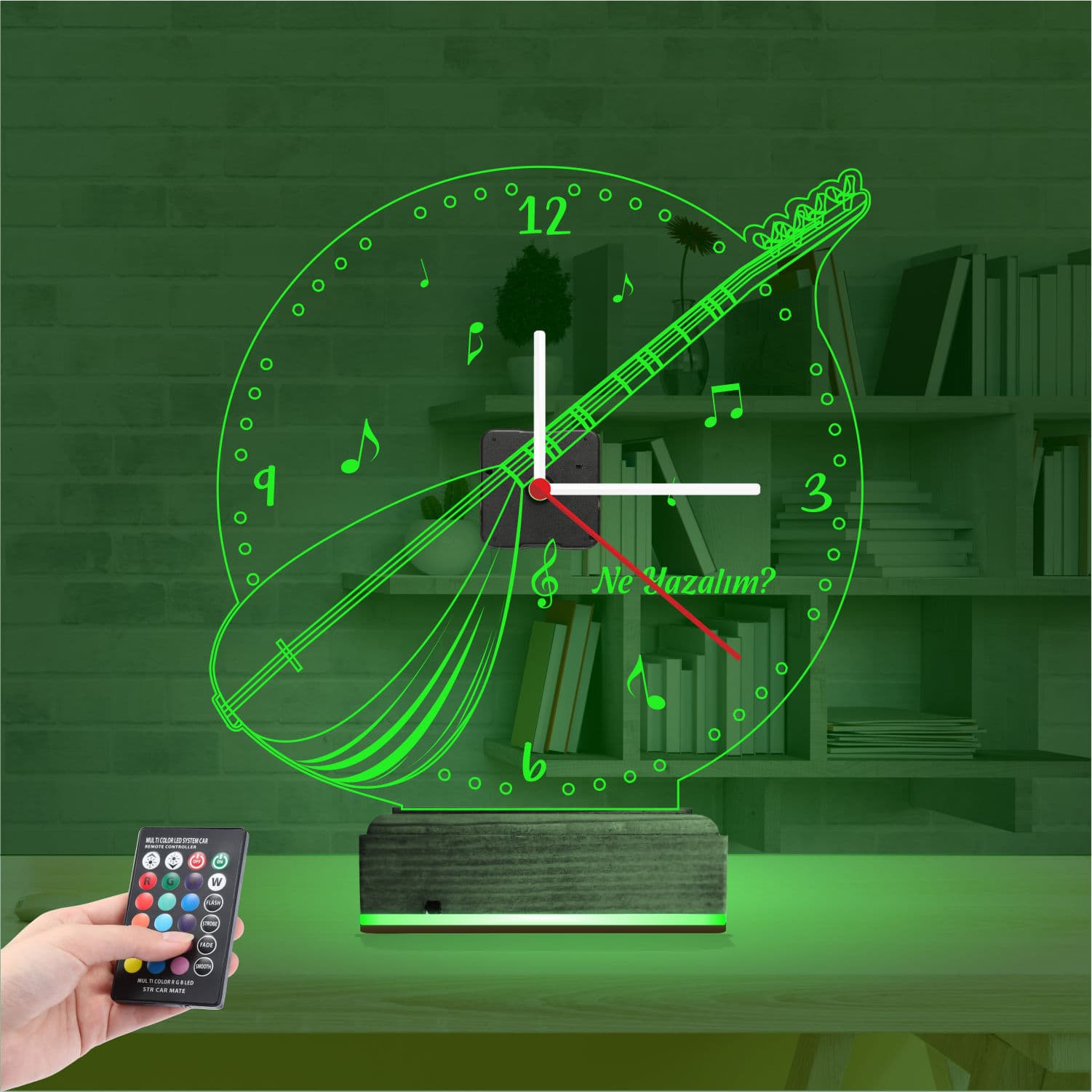 Саз — 3D LED Ночник с часами | Подарок музыканту 6