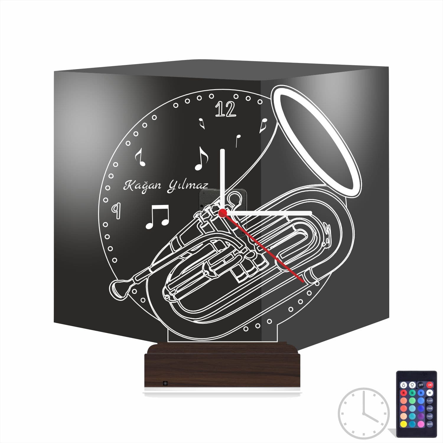 Туба с Часами — 3D LED Ночник | Подарок музыканту