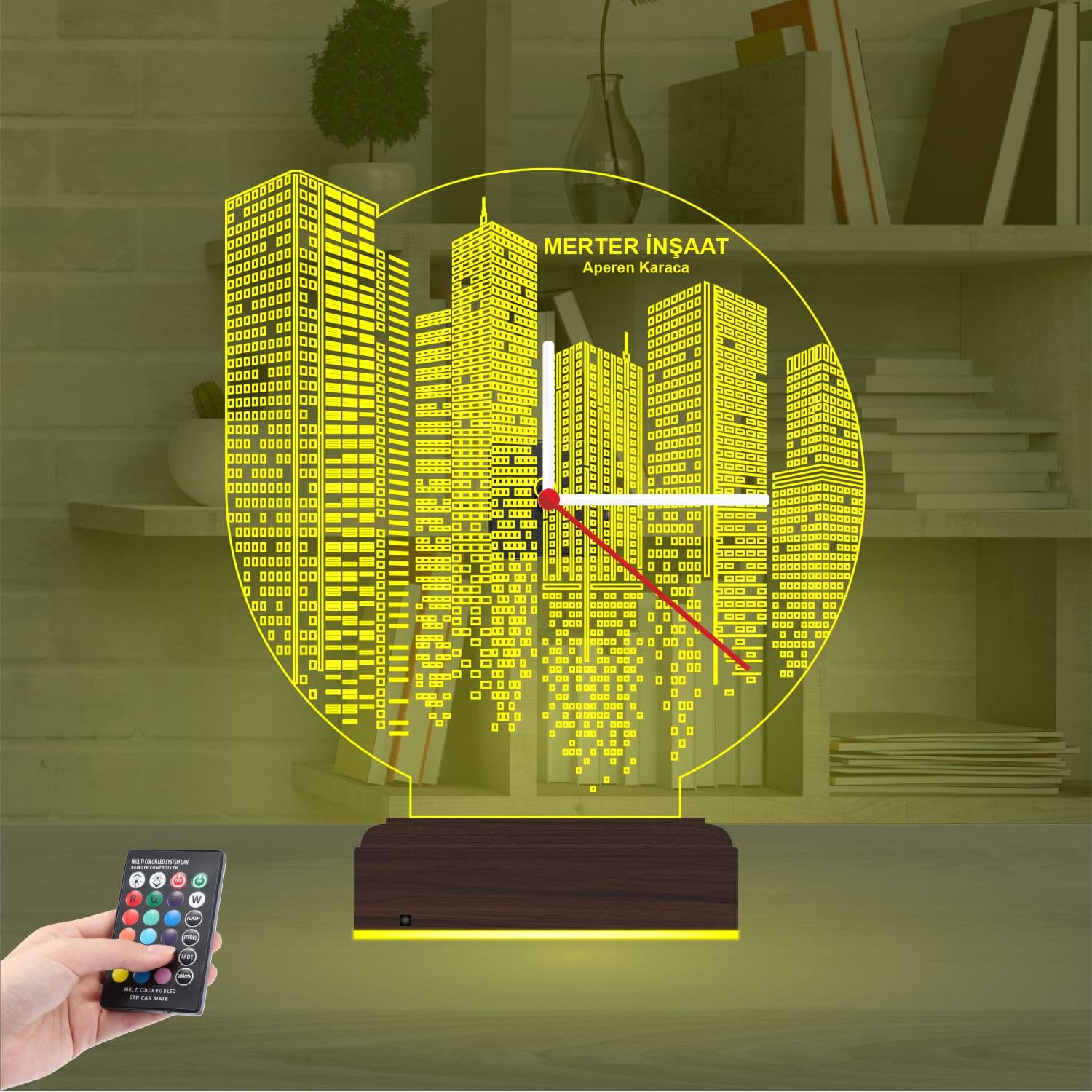 Небоскребы и Город — 3D LED Ночник с часами | Подарок мужчине 7