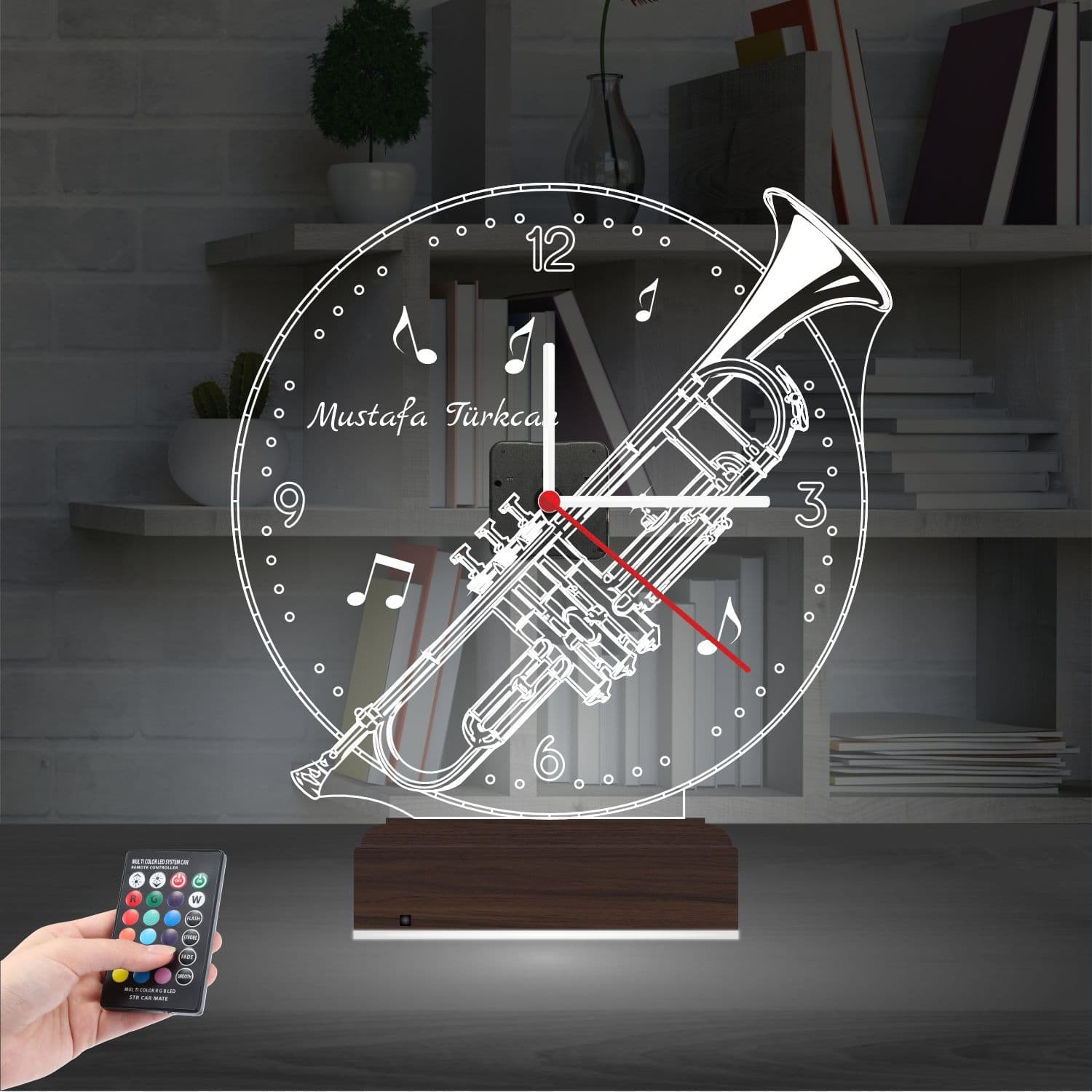 Труба и Музыка 3D Ночник с Часами