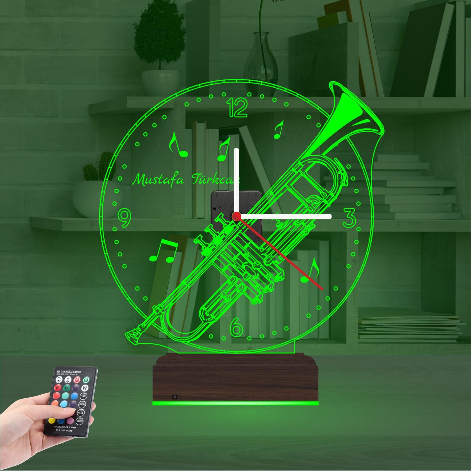 Труба и Музыка 3D Ночник с Часами 6