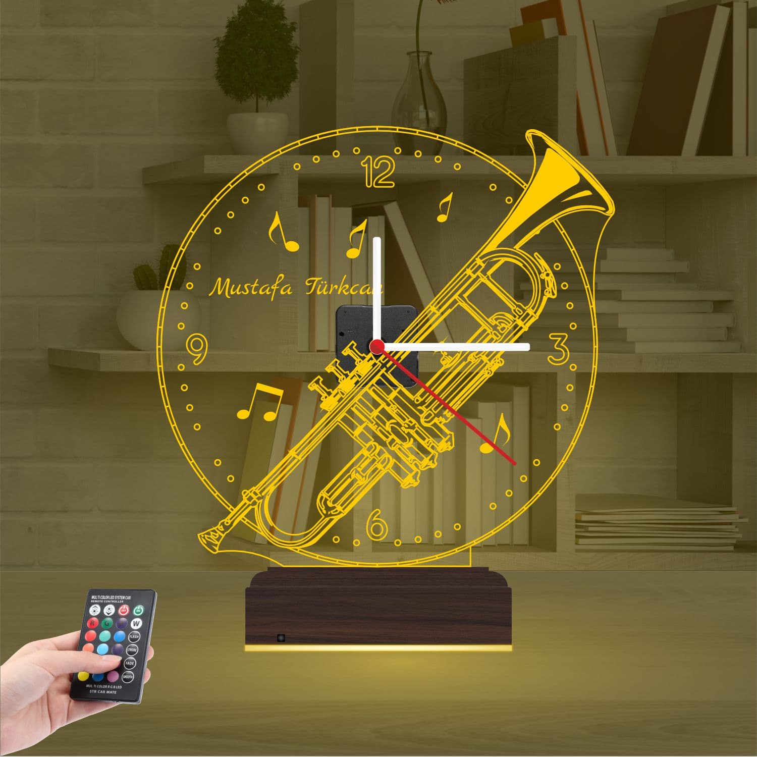 Труба и Музыка 3D Ночник с Часами 8