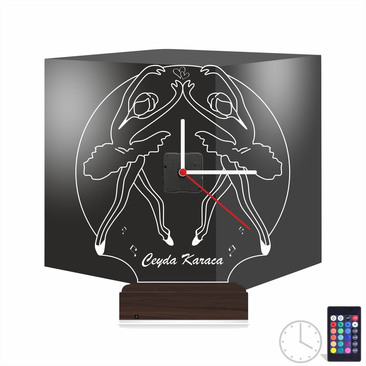 Балерины с часами — 3D LED Ночник | Именной подарок
