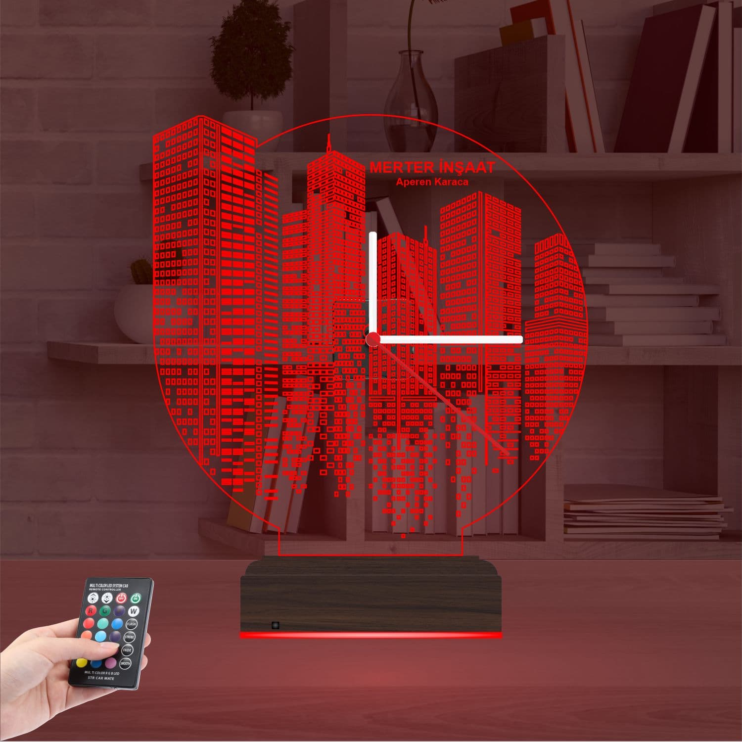 Город и Небоскребы — 3D LED Ночник с Часами | Подарок коллеге 5