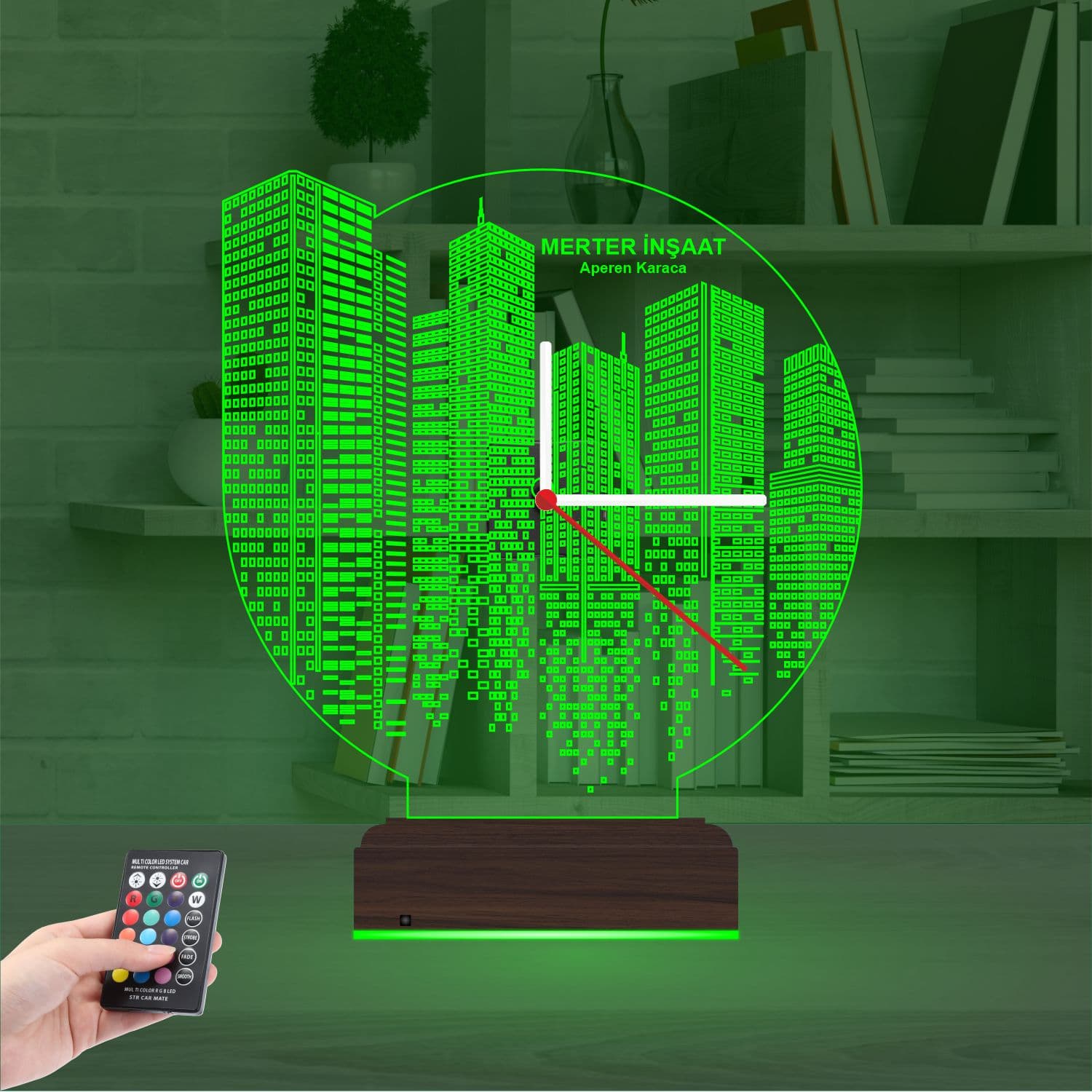 Город и Небоскребы — 3D LED Ночник с Часами | Подарок коллеге 6