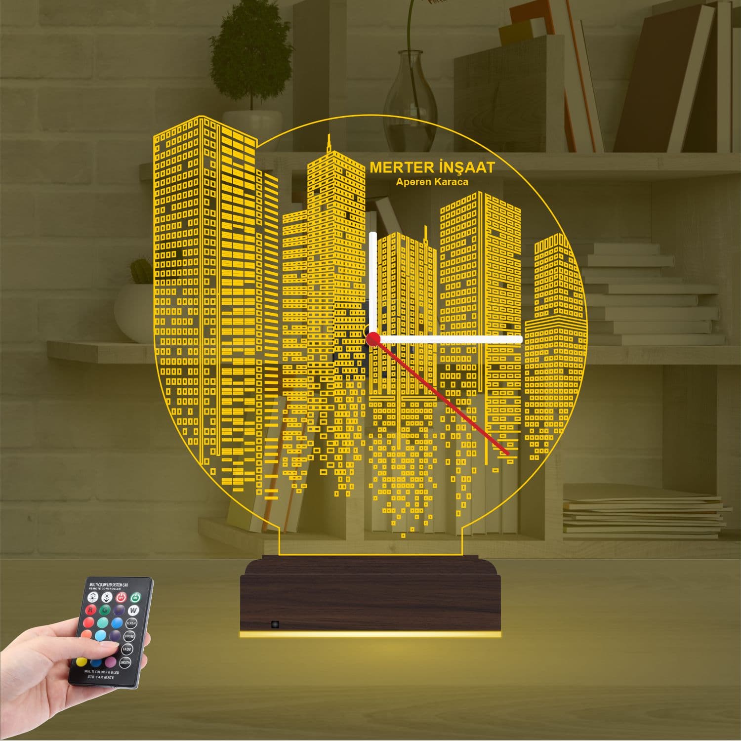 Город и Небоскребы — 3D LED Ночник с Часами | Подарок коллеге 8