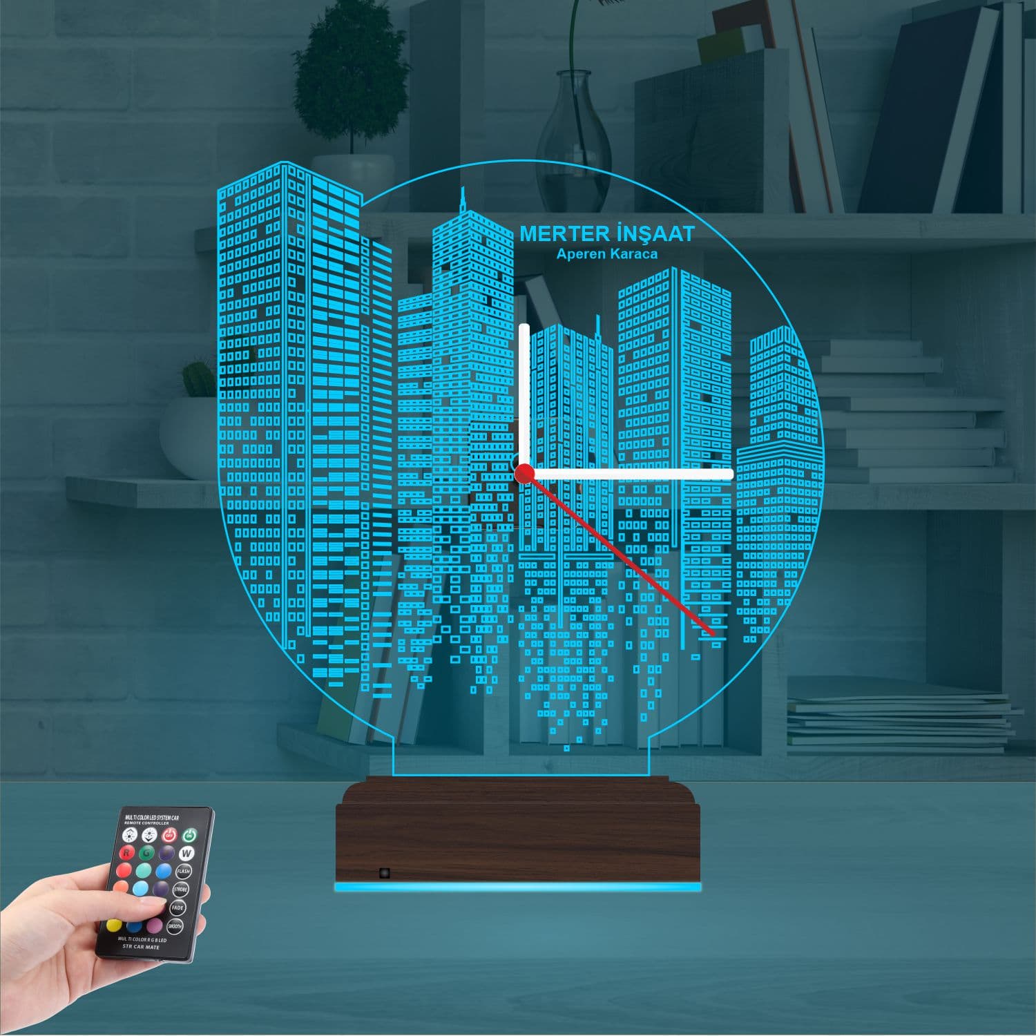 Город и Небоскребы — 3D LED Ночник с Часами | Подарок коллеге 9