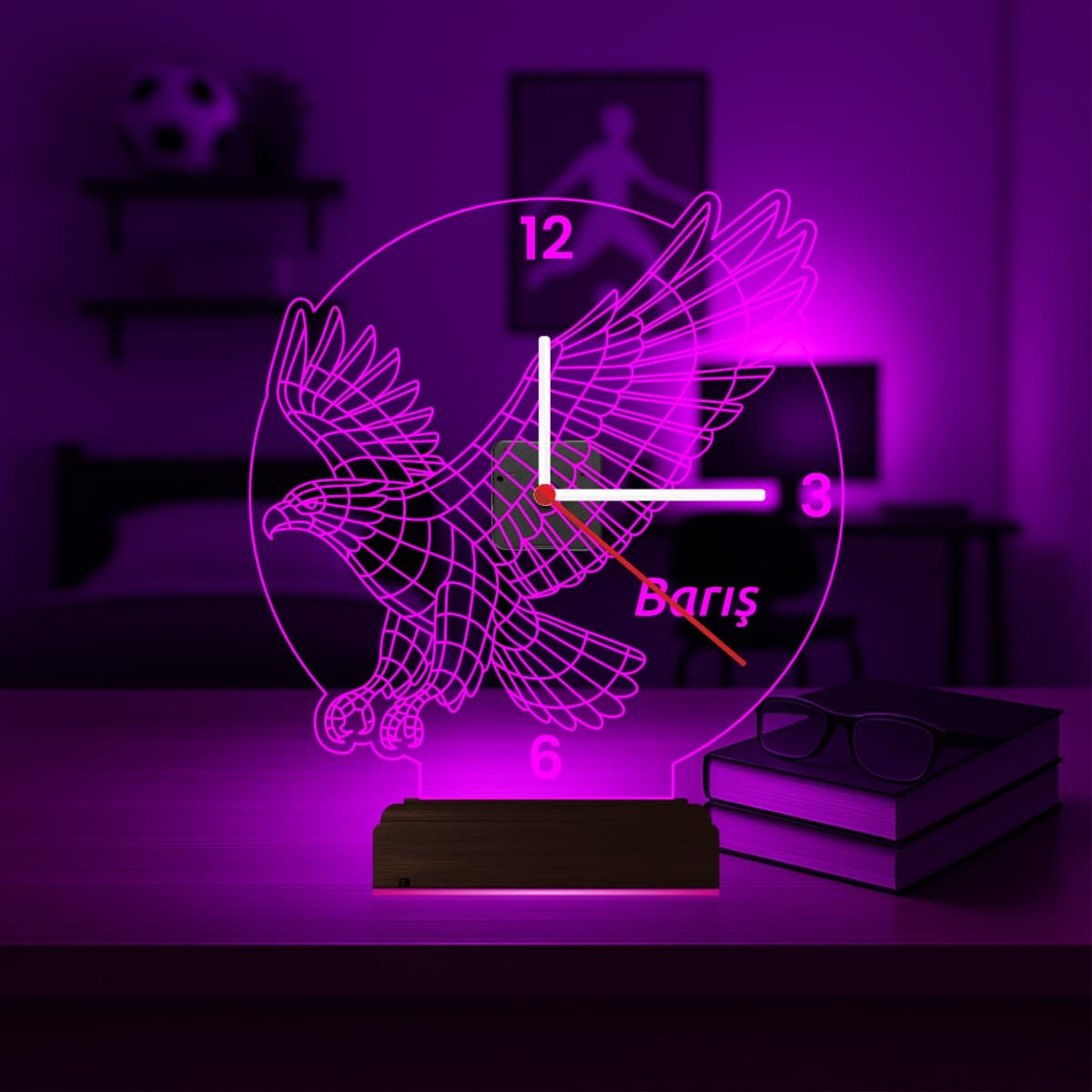 Орёл — 3D LED Ночник-Часы | Подарок мужчине 3