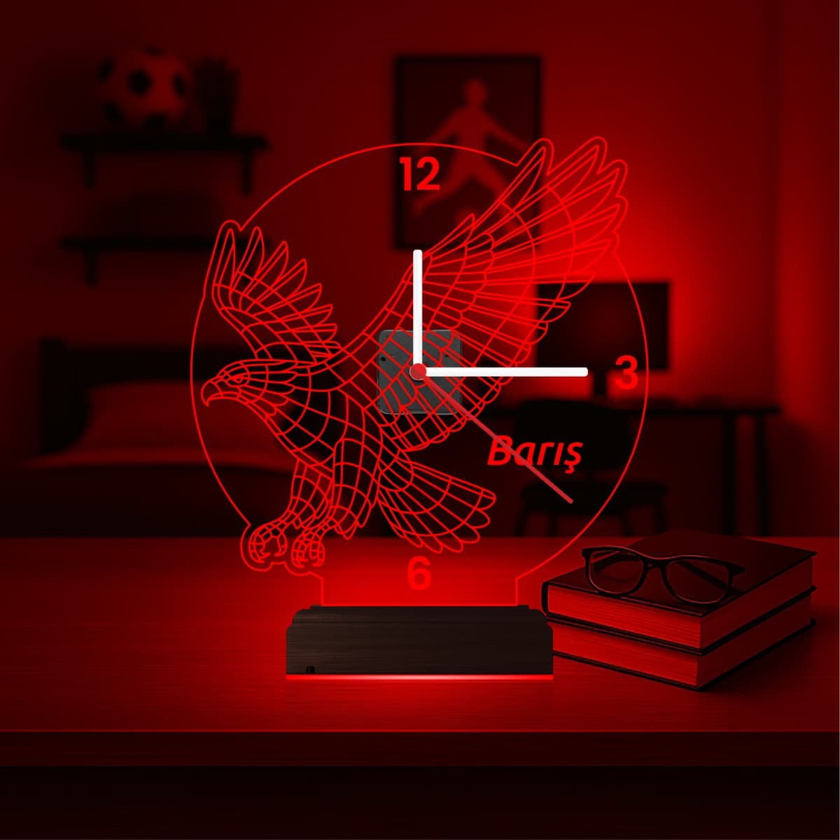 Орёл — 3D LED Ночник-Часы | Подарок мужчине 5