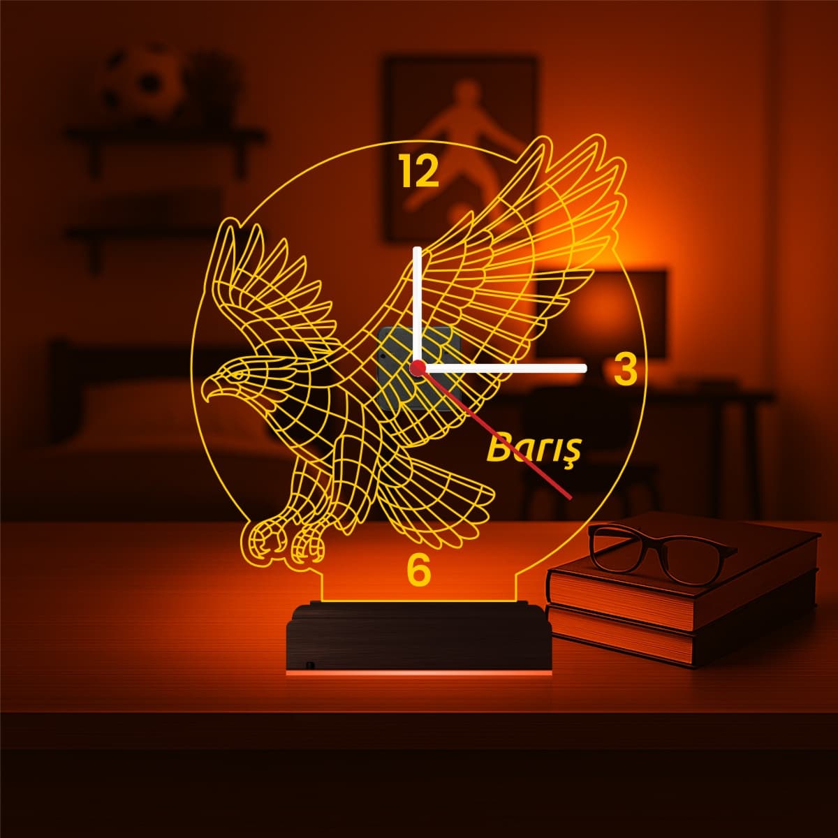 Орёл — 3D LED Ночник-Часы | Подарок мужчине 6