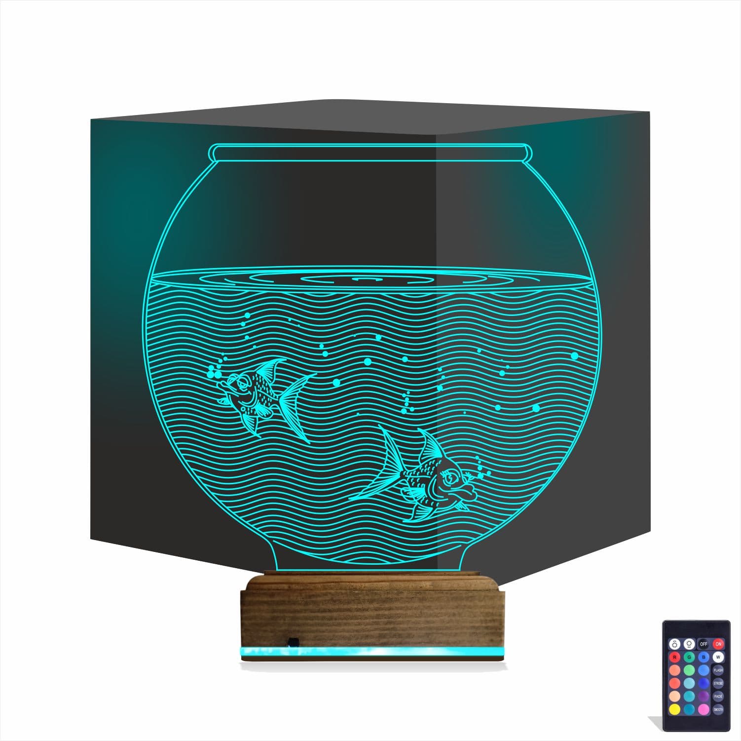 Аквариум с рыбками — 3D LED Ночник | Подарок для дома 1