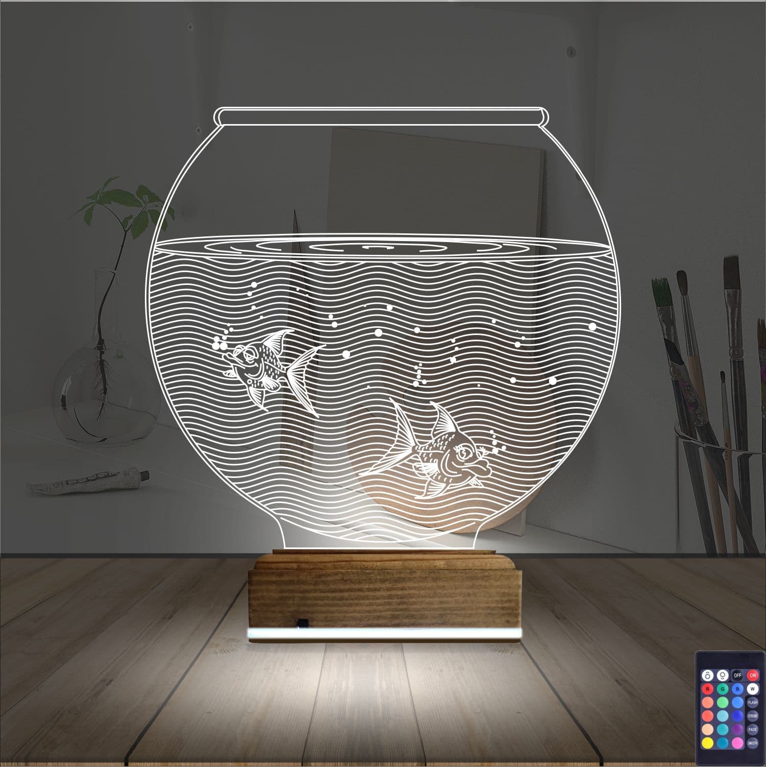 Аквариум с рыбками — 3D LED Ночник | Подарок для дома 2