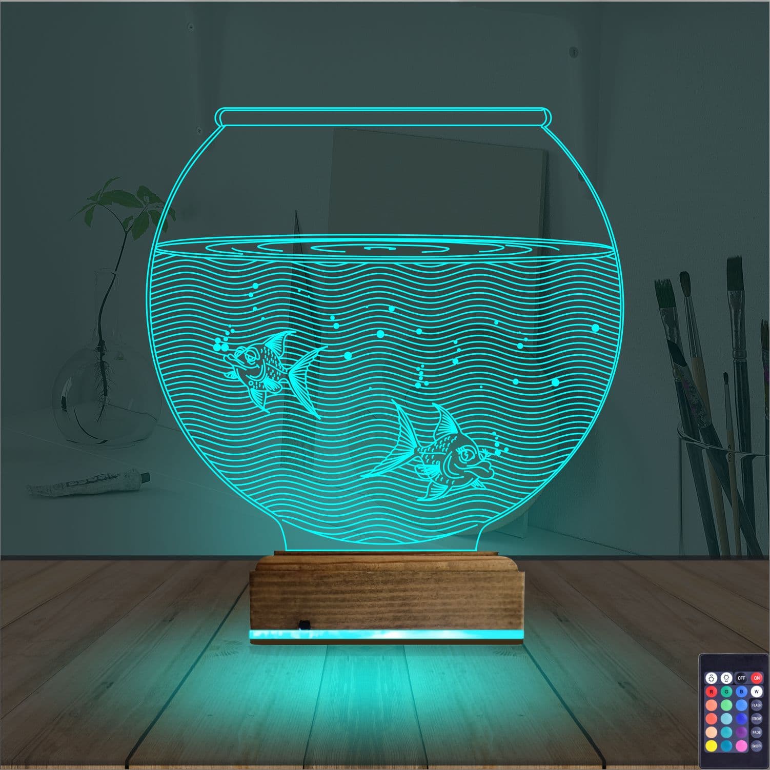 Аквариум с рыбками — 3D LED Ночник | Подарок для дома 3