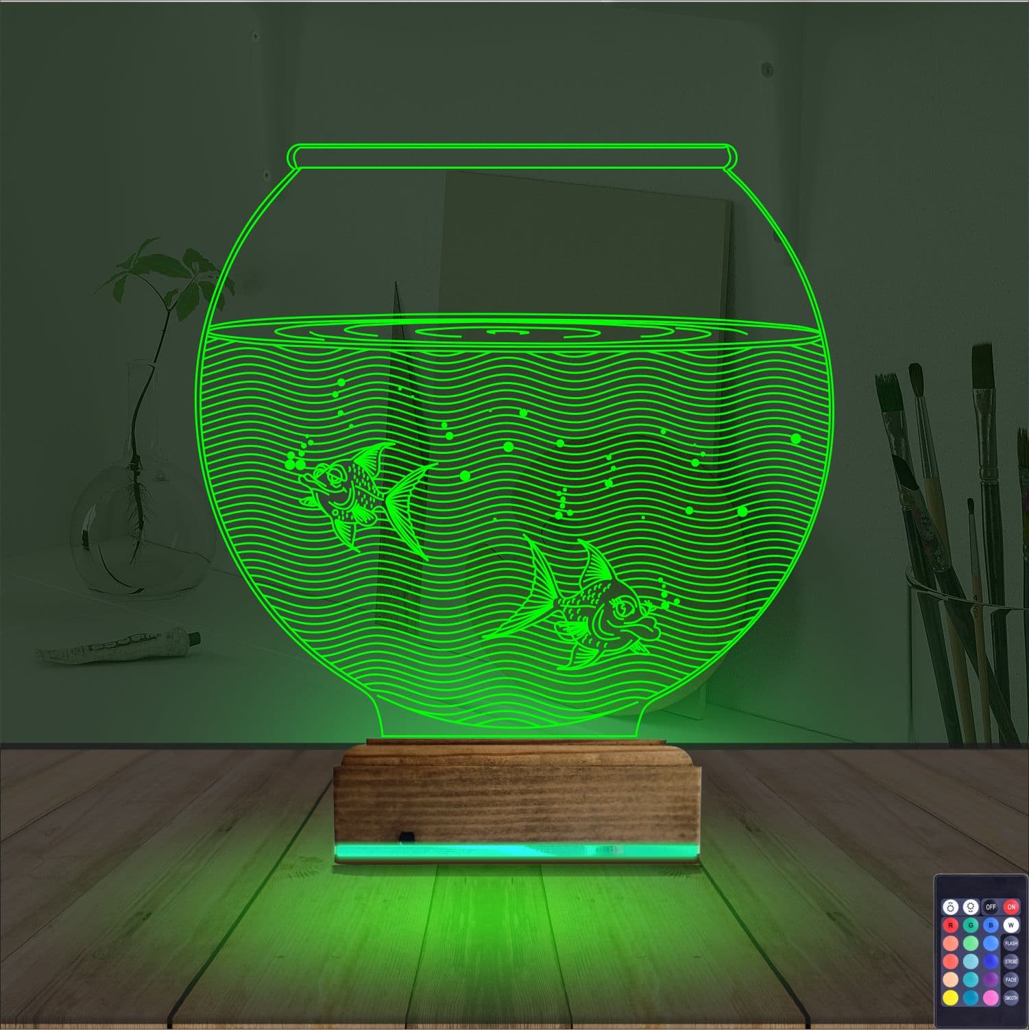 Аквариум с рыбками — 3D LED Ночник | Подарок для дома 7