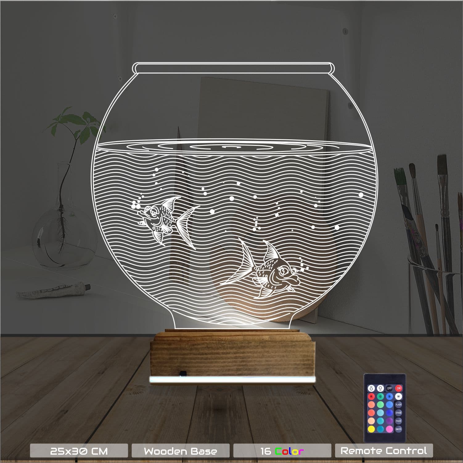 Аквариум с рыбками — 3D LED Ночник | Подарок для дома 8