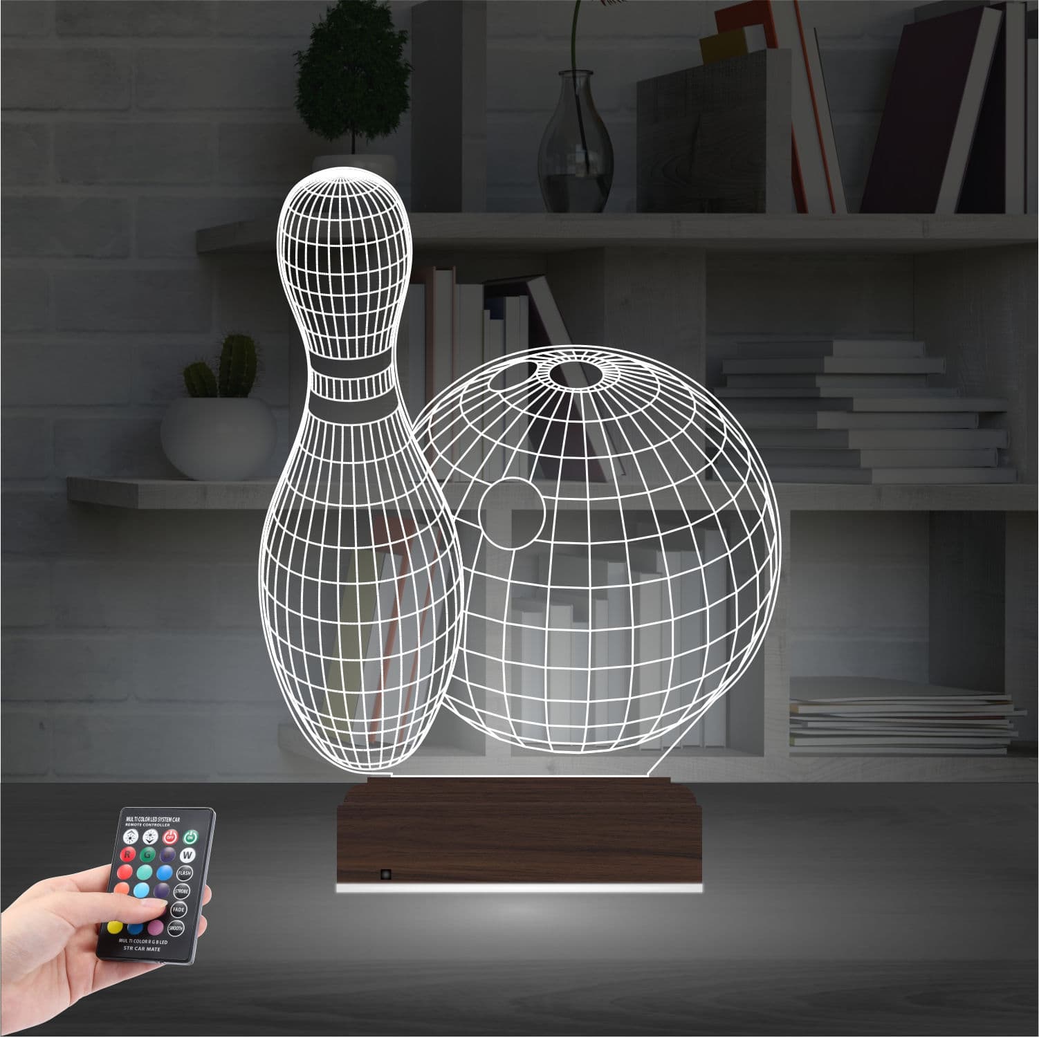 Боулинг — 3D LED Ночник | Подарок любителю спорта 2