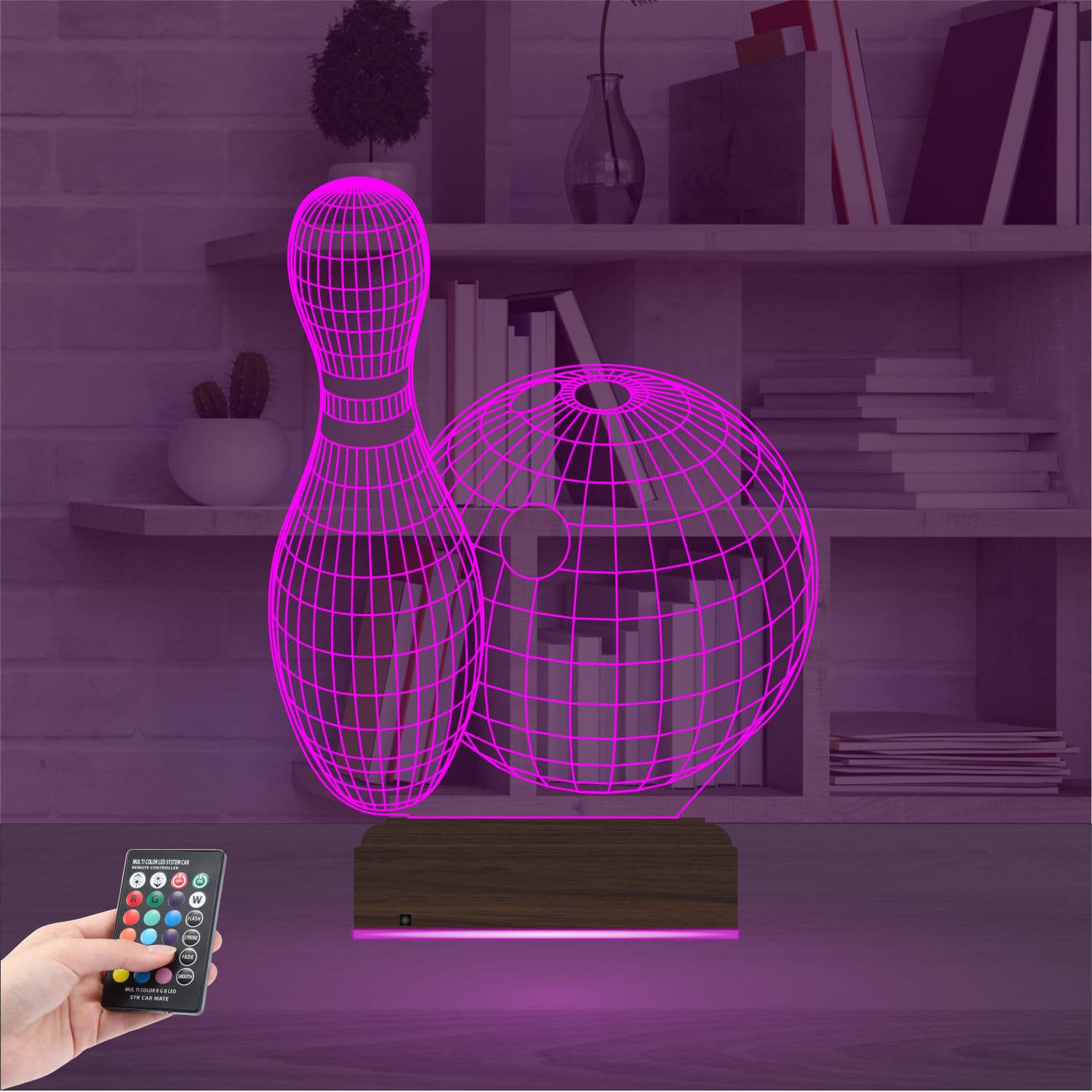 Боулинг — 3D LED Ночник | Подарок любителю спорта 4