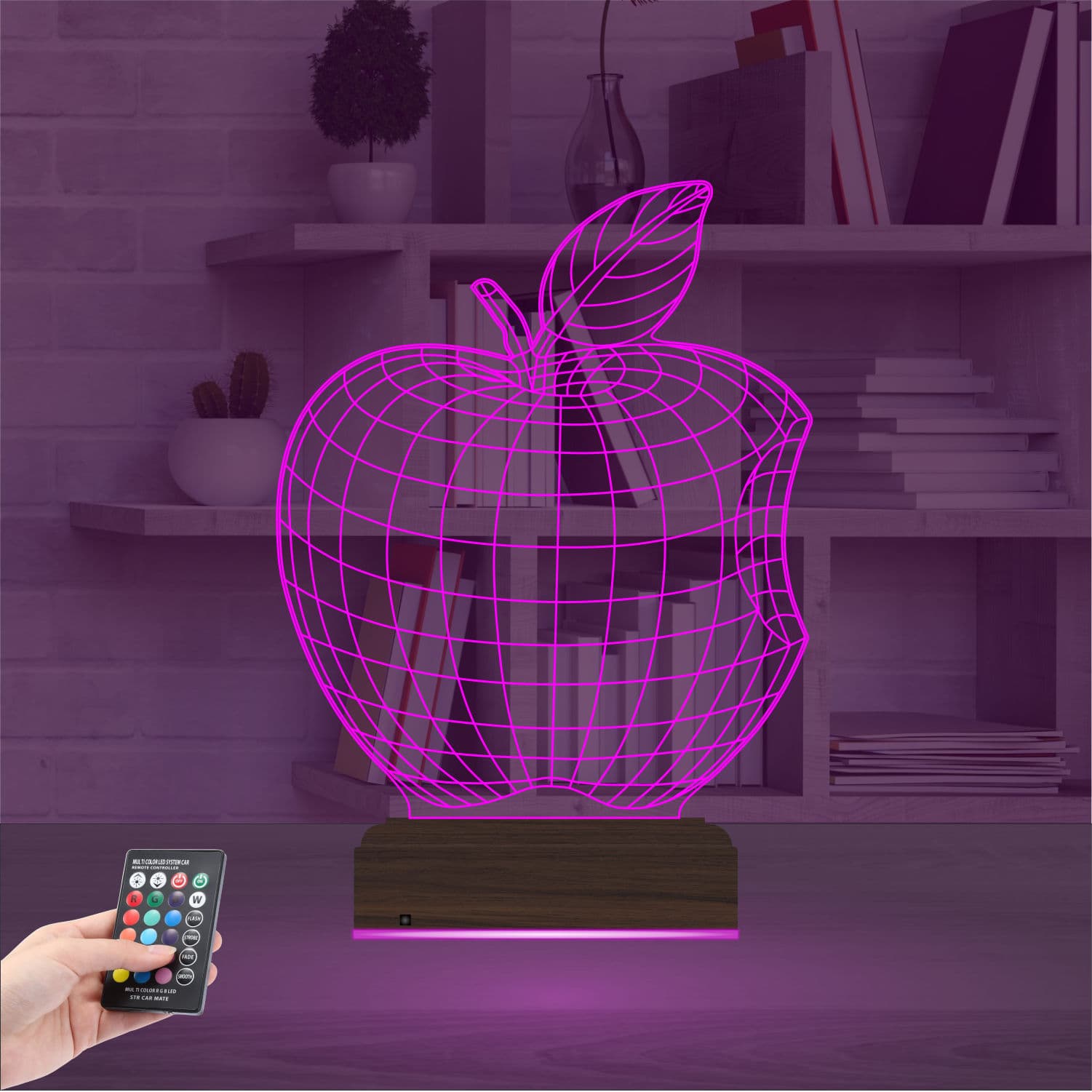 Яблоко — 3D LED Ночник | Стильный подарок 4