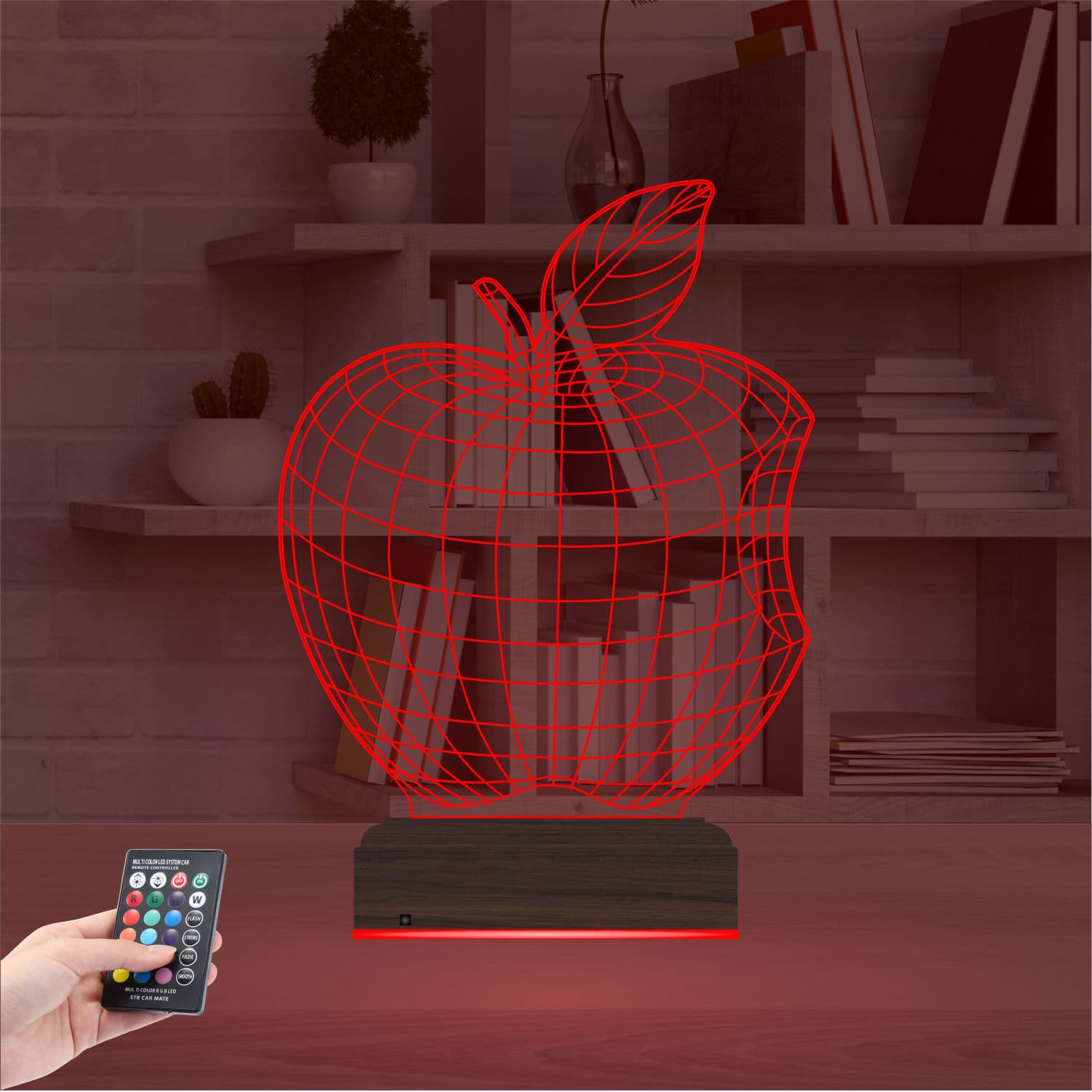 Яблоко — 3D LED Ночник | Стильный подарок 5