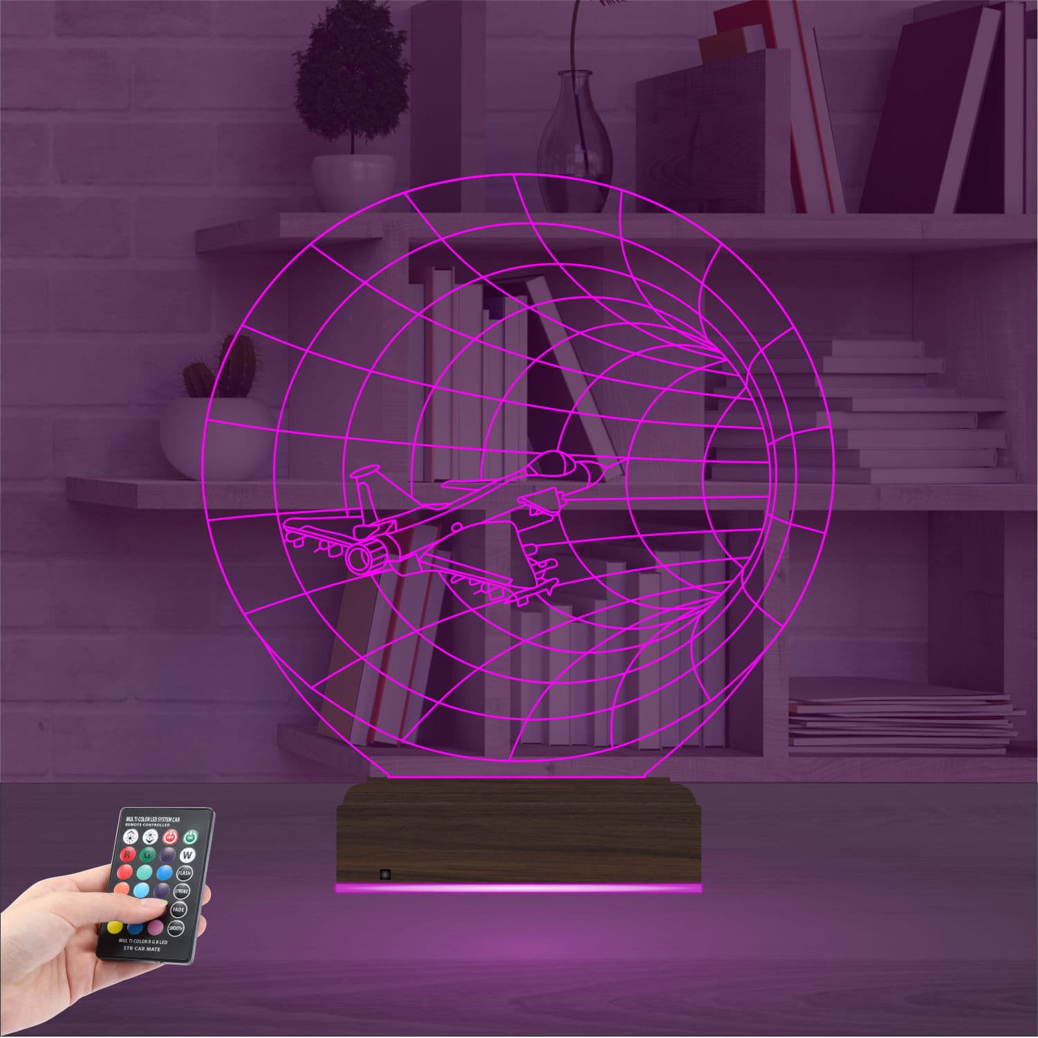 Истребитель — 3D LED Ночник | Подарок мужчине и сыну 4