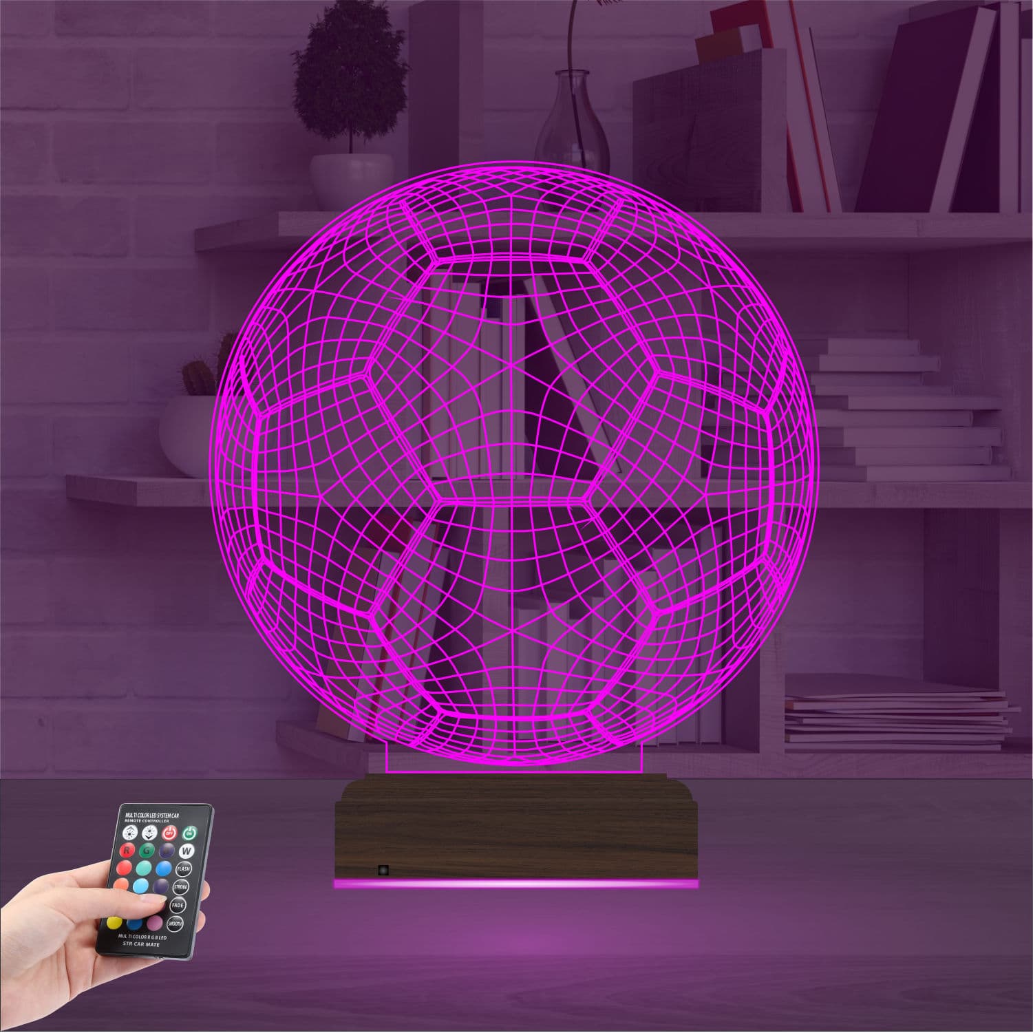 Футбольный мяч — 3D LED Ночник | Подарок футболисту 4