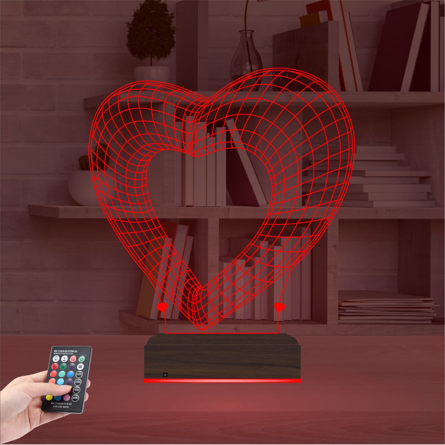 Сердце — 3D LED Ночник | Романтический подарок 5