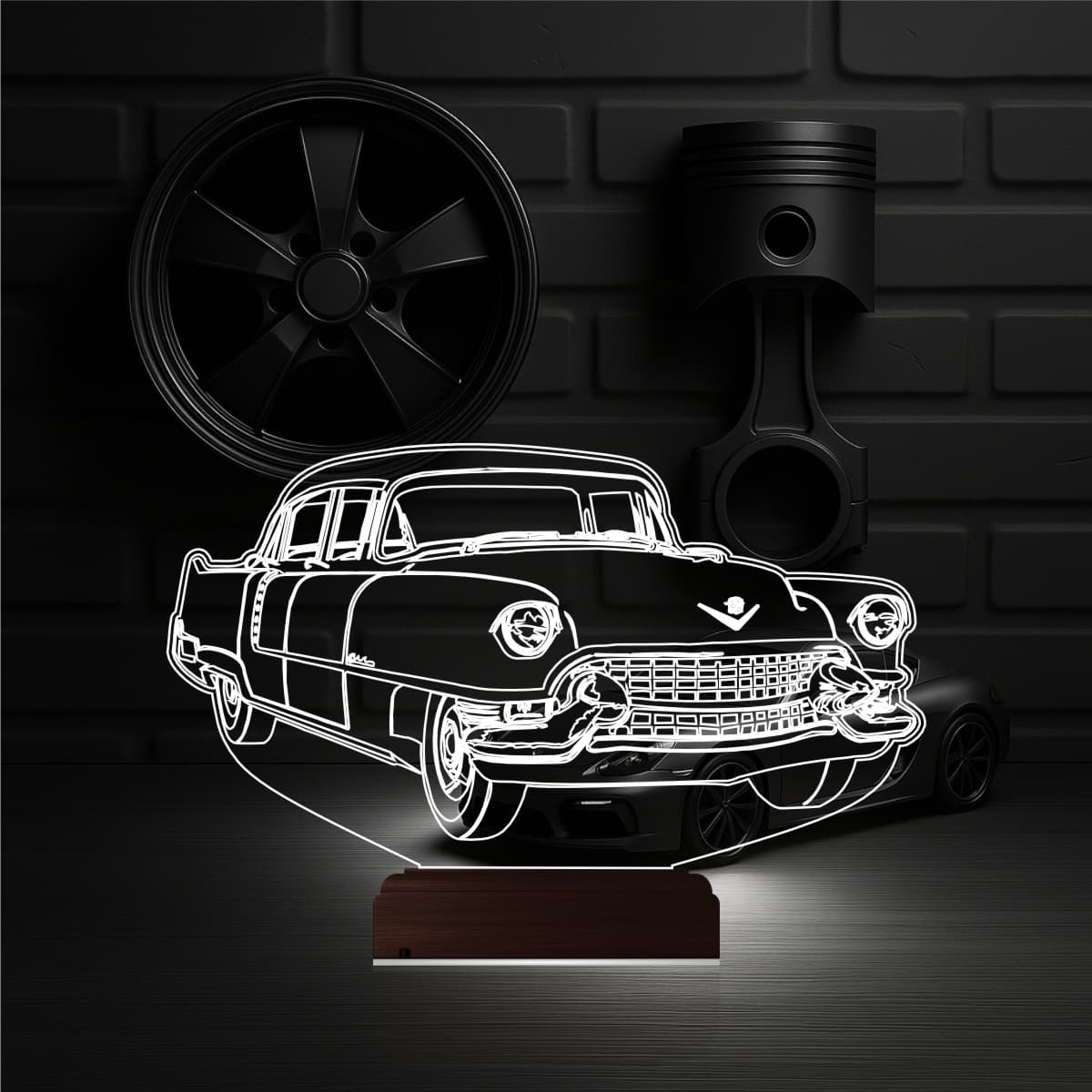 Ретро автомобиль — 3D LED Ночник | Подарок автолюбителю 6