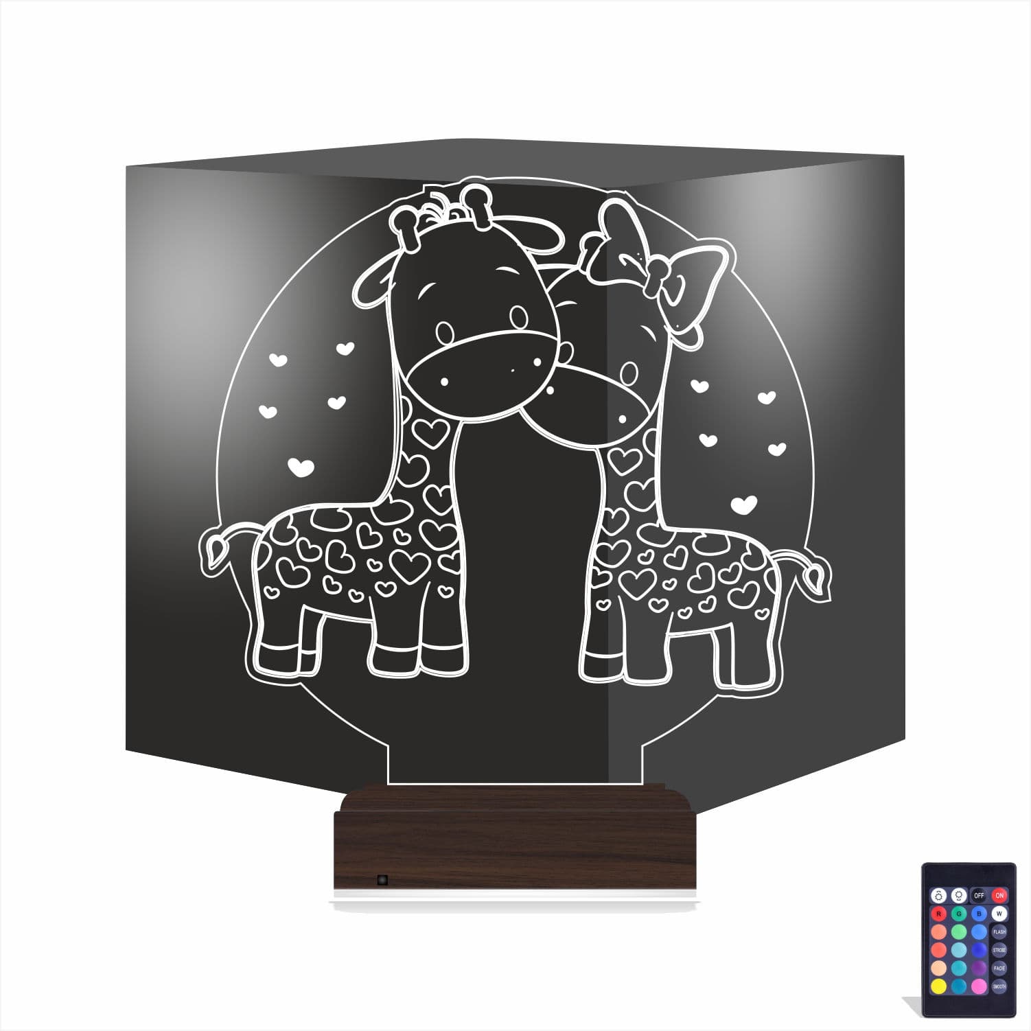 Влюбленные жирафы — 3D LED Ночник | Подарок детям и влюбленным 1