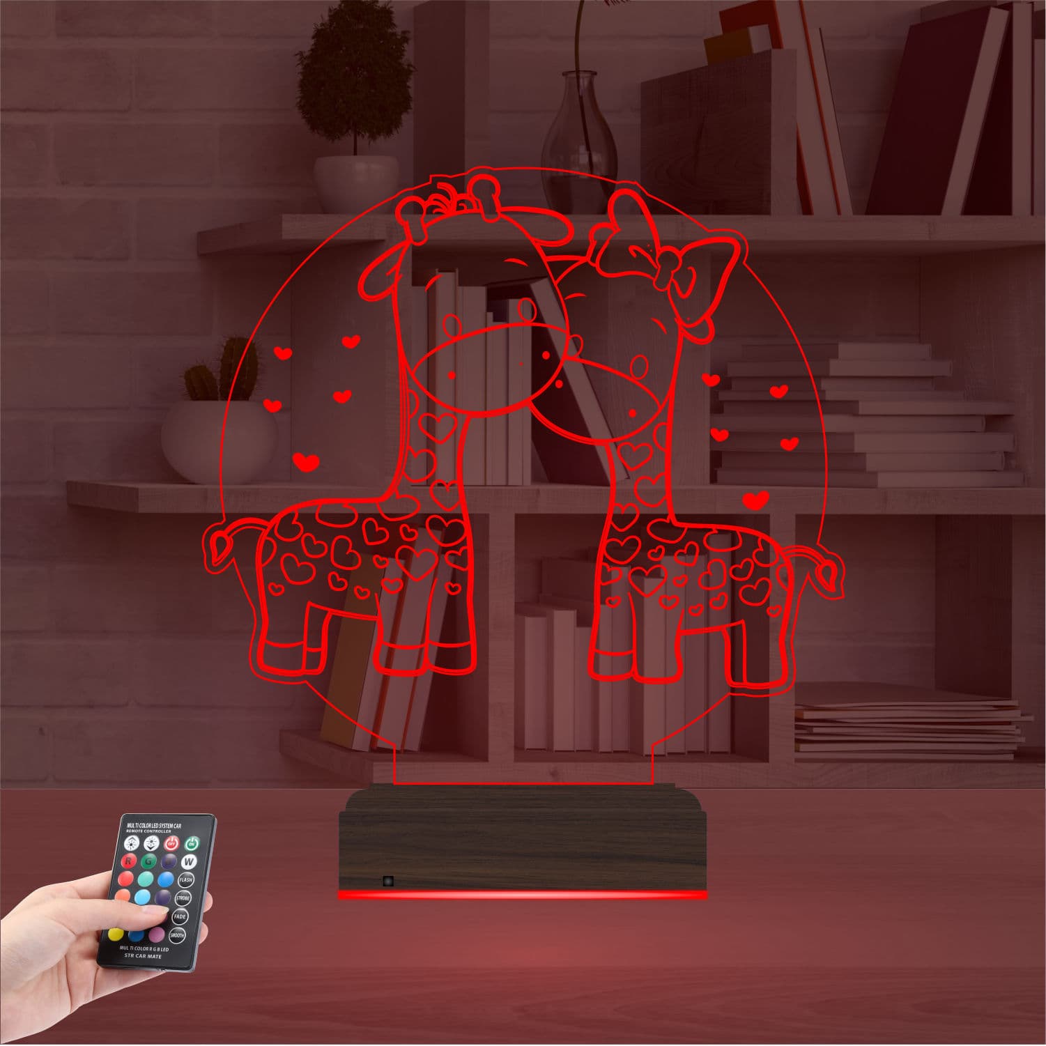 Влюбленные жирафы — 3D LED Ночник | Подарок детям и влюбленным 5