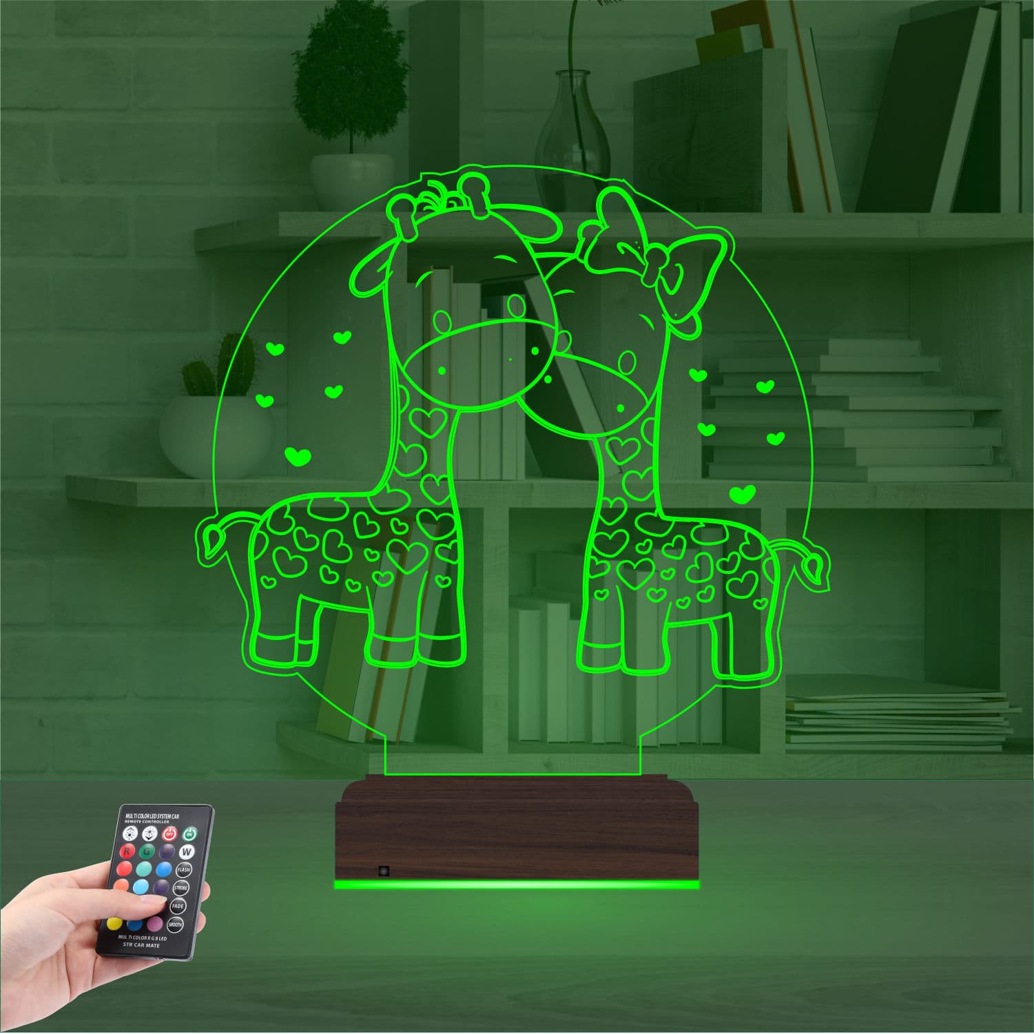 Влюбленные жирафы — 3D LED Ночник | Подарок детям и влюбленным 6
