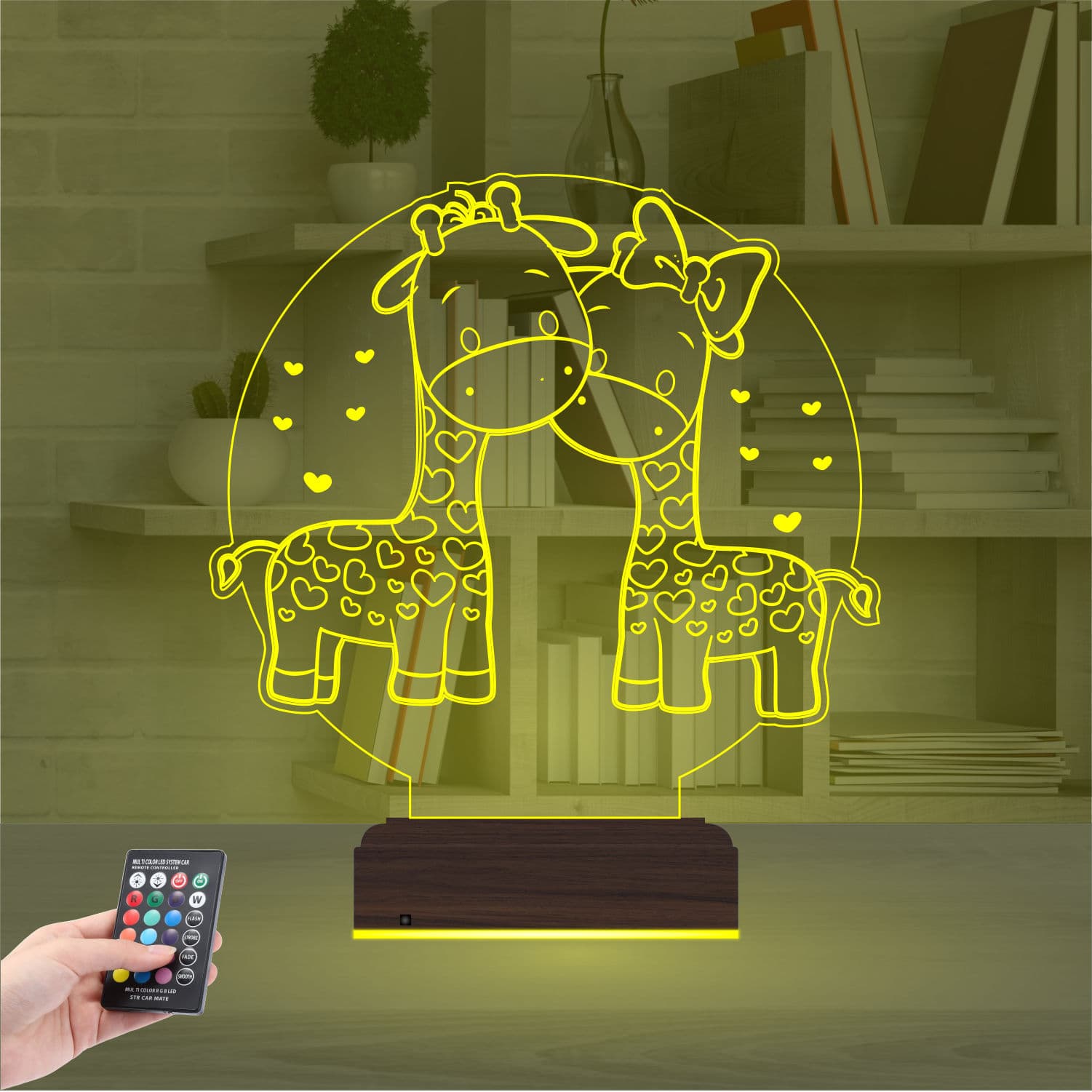 Влюбленные жирафы — 3D LED Ночник | Подарок детям и влюбленным 7