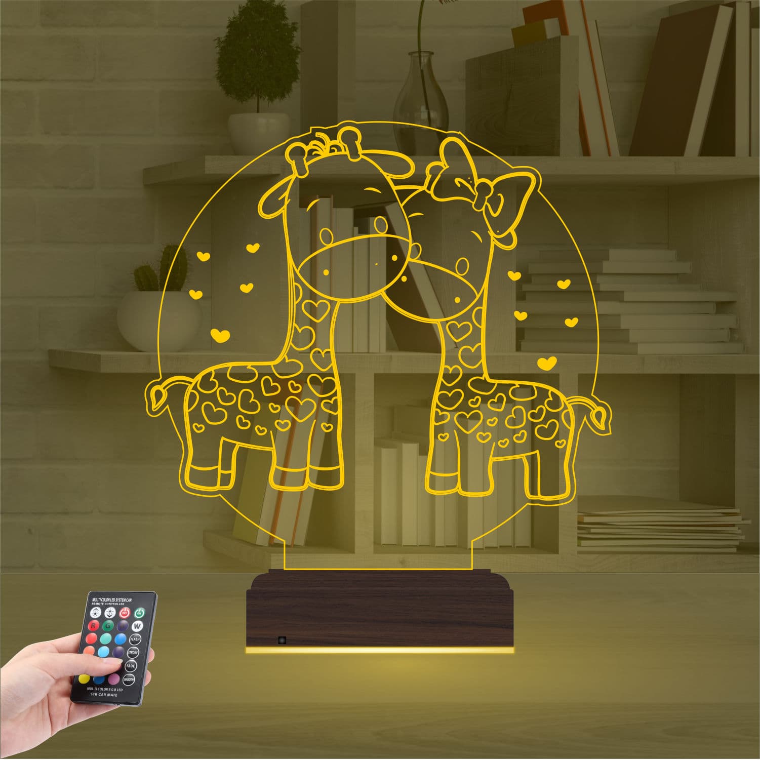 Влюбленные жирафы — 3D LED Ночник | Подарок детям и влюбленным 8
