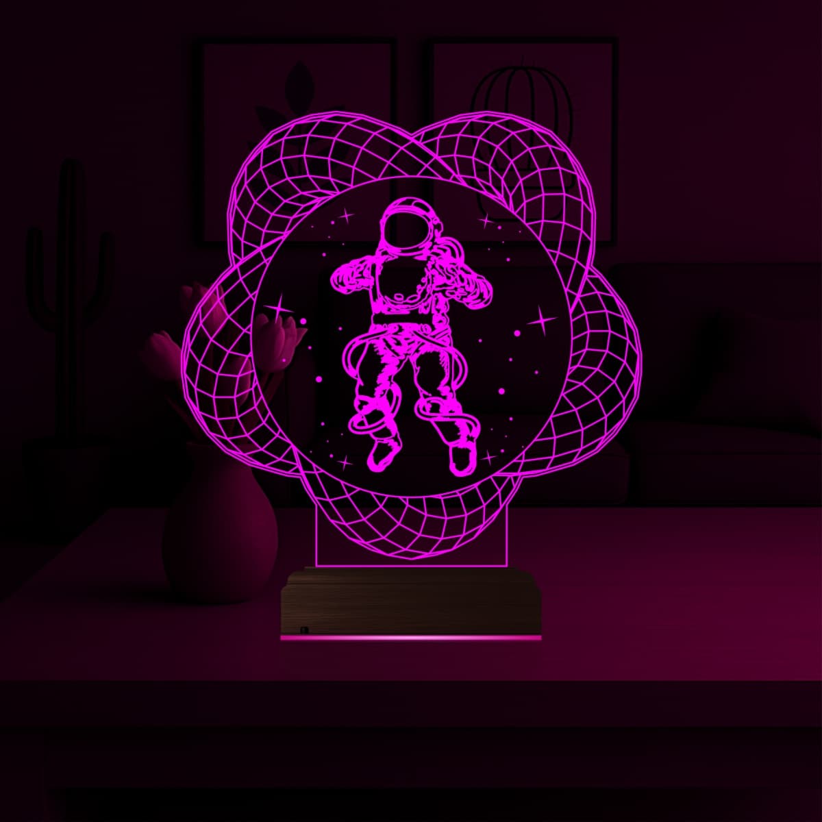 Космонавт — 3D LED Ночник | Подарок для мечтателей 3