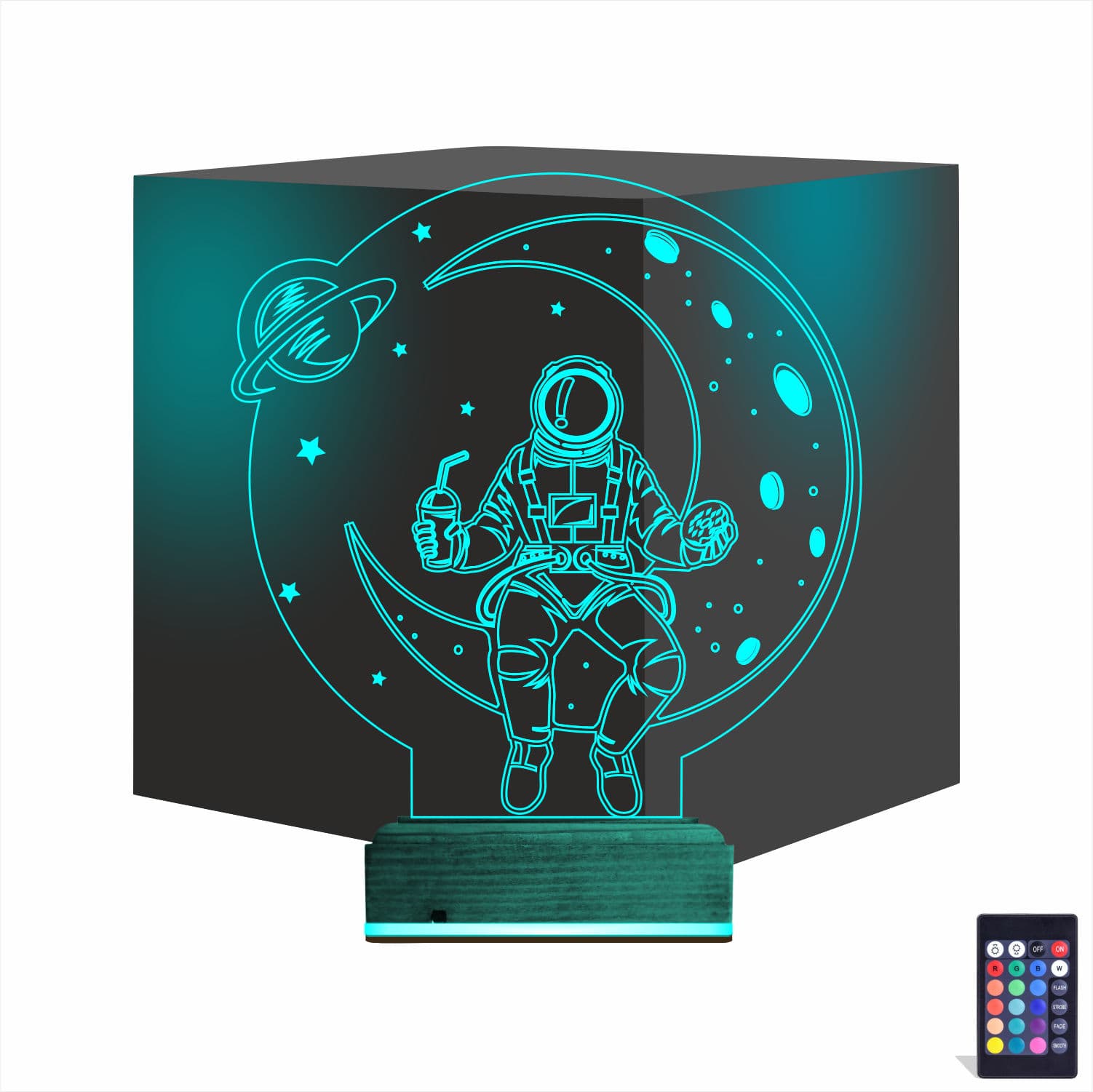 Космонавт на луне — 3D LED Ночник | Подарок детям 1