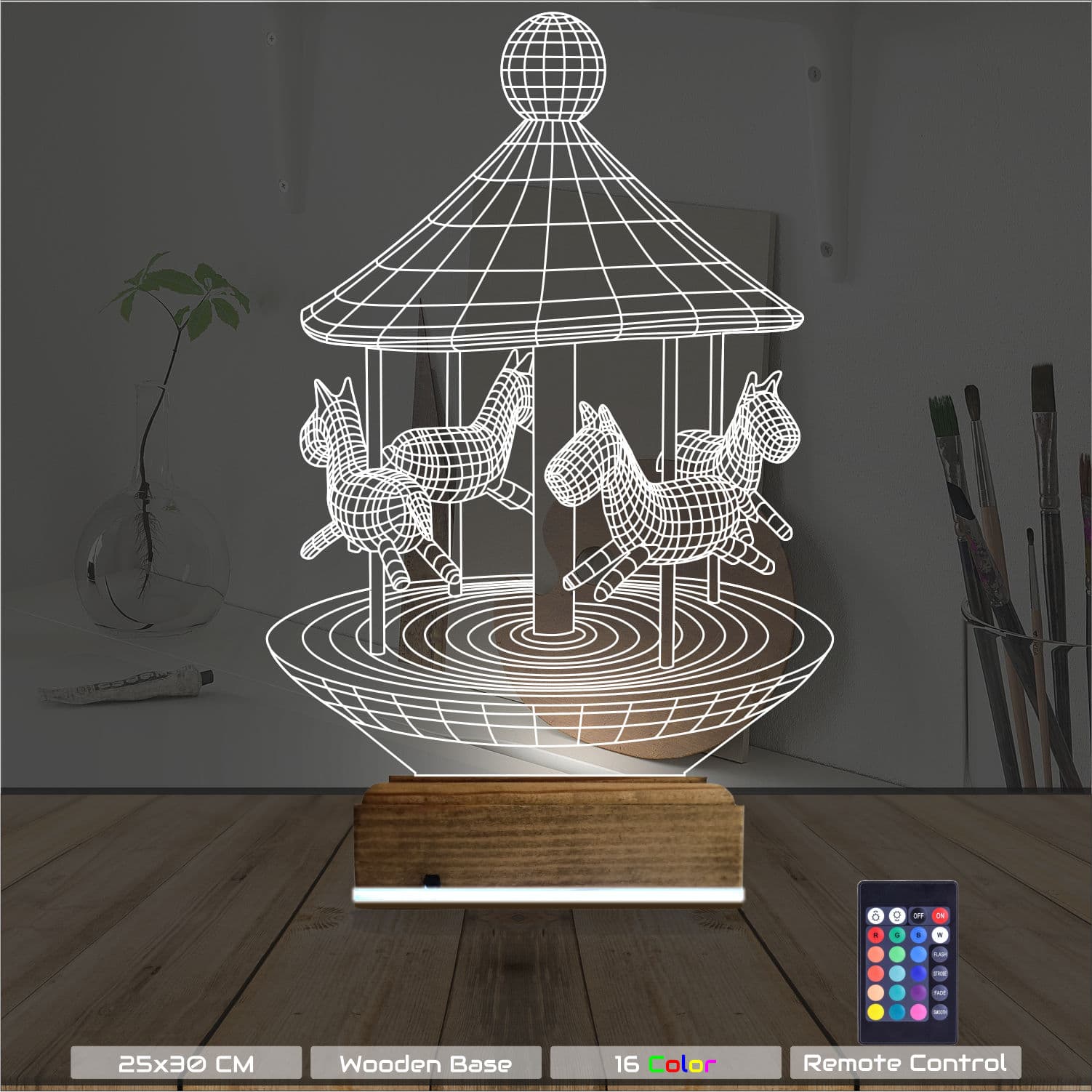 Карусель — 3D LED Ночник | Подарок ребёнку 8