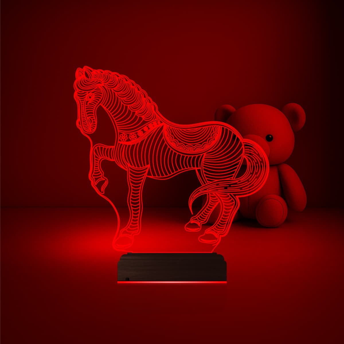 Лошадь — 3D LED Ночник | Подарок детям и любителям животных 3