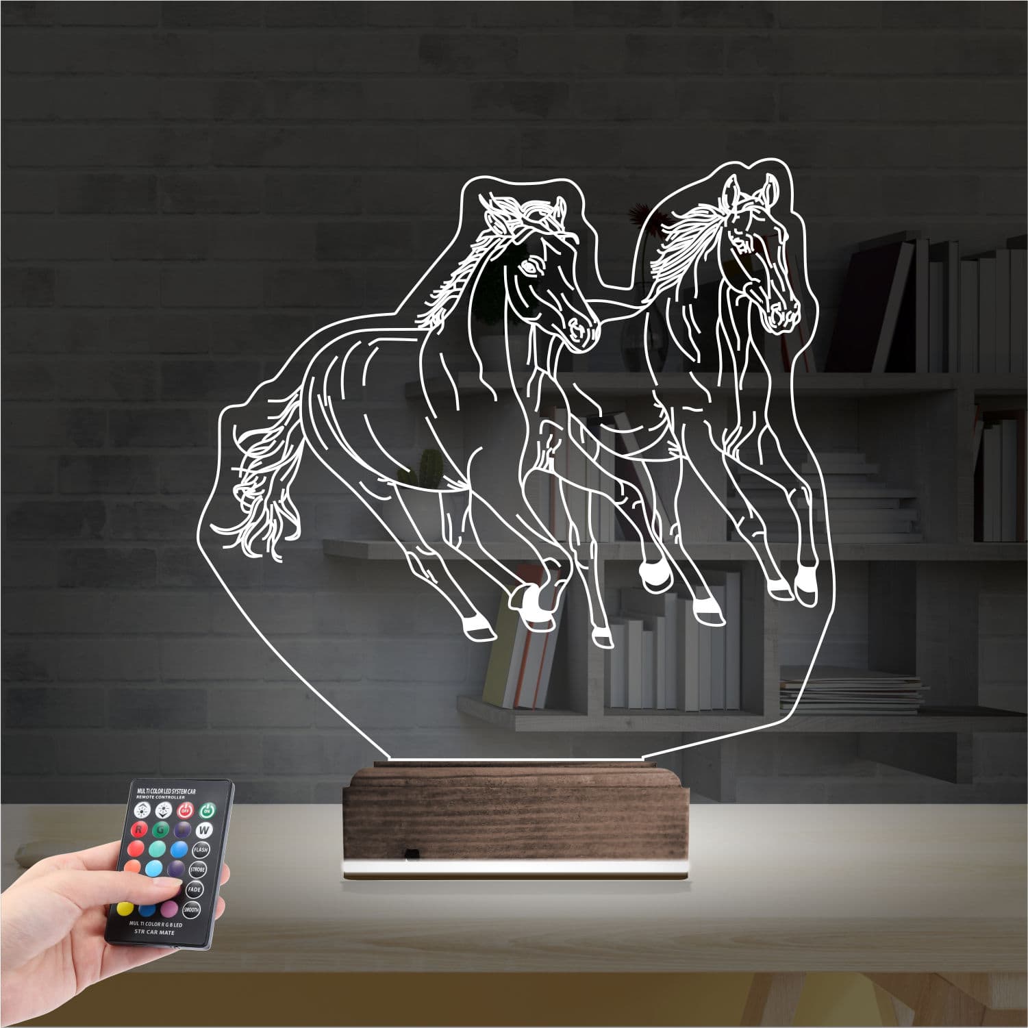 Лошади — 3D LED Ночник | Подарок любителям животных 2