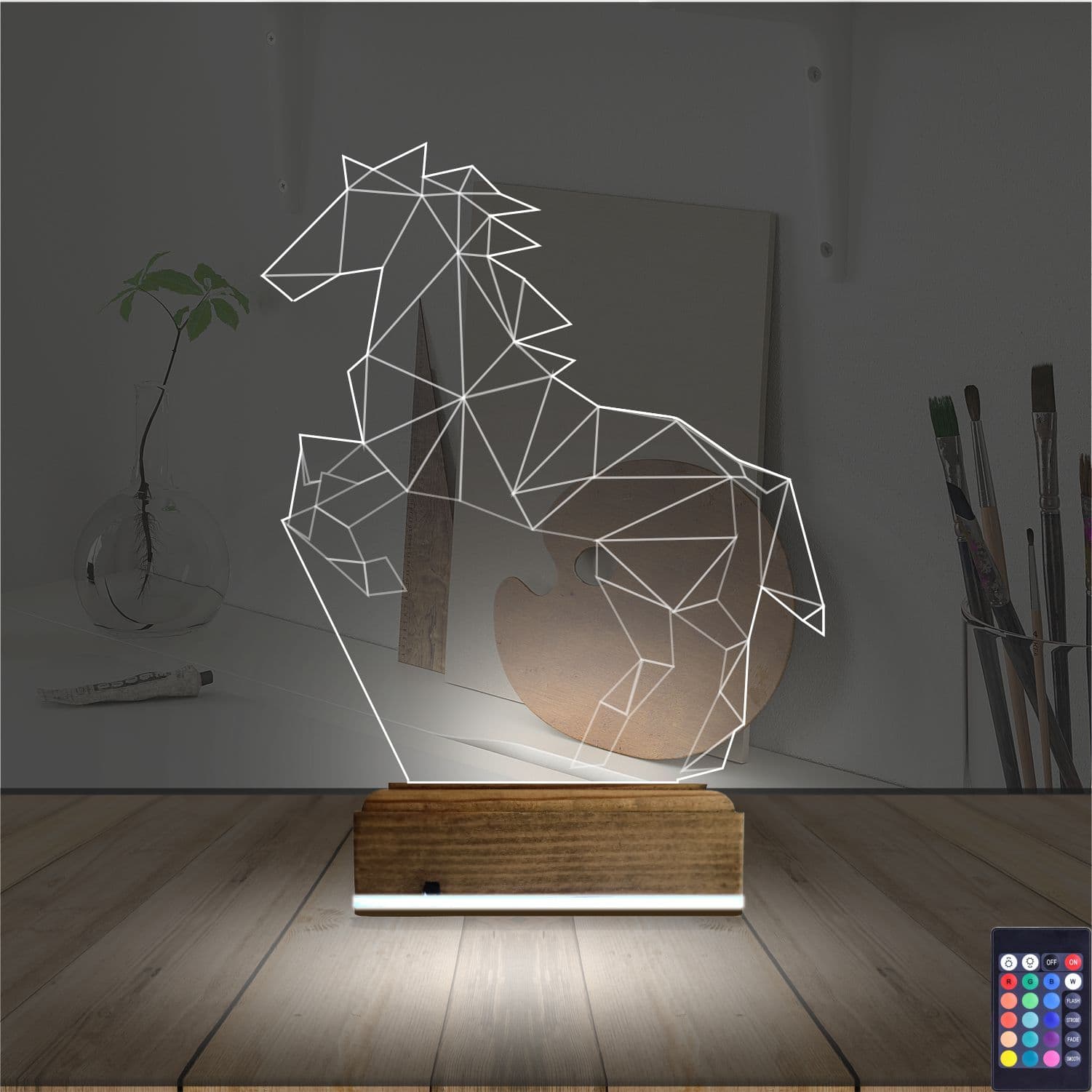 Лошадь Геометрия — 3D LED Ночник | Подарок любителям животных 2