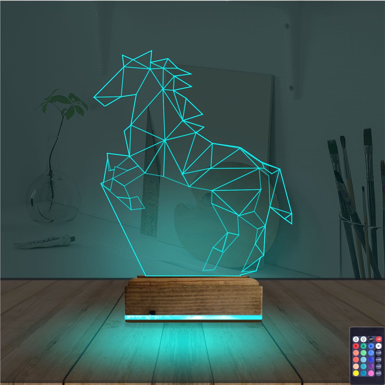 Лошадь Геометрия — 3D LED Ночник | Подарок любителям животных 3