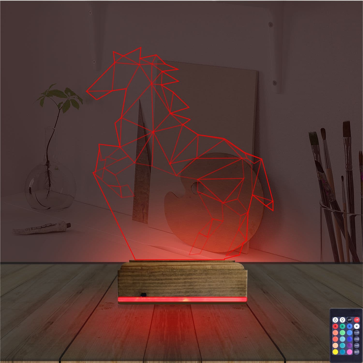 Лошадь Геометрия — 3D LED Ночник | Подарок любителям животных 7