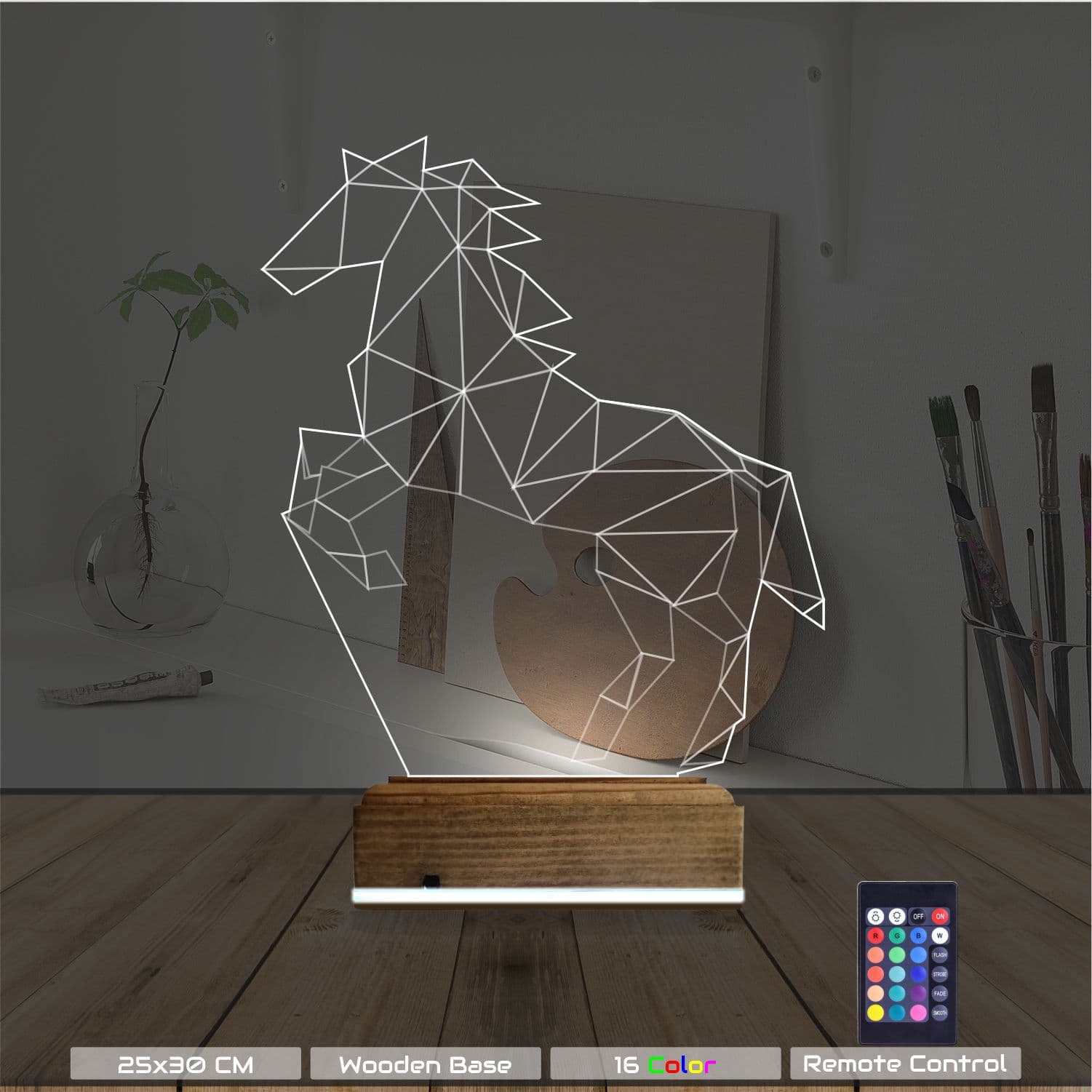 Лошадь Геометрия — 3D LED Ночник | Подарок любителям животных 8