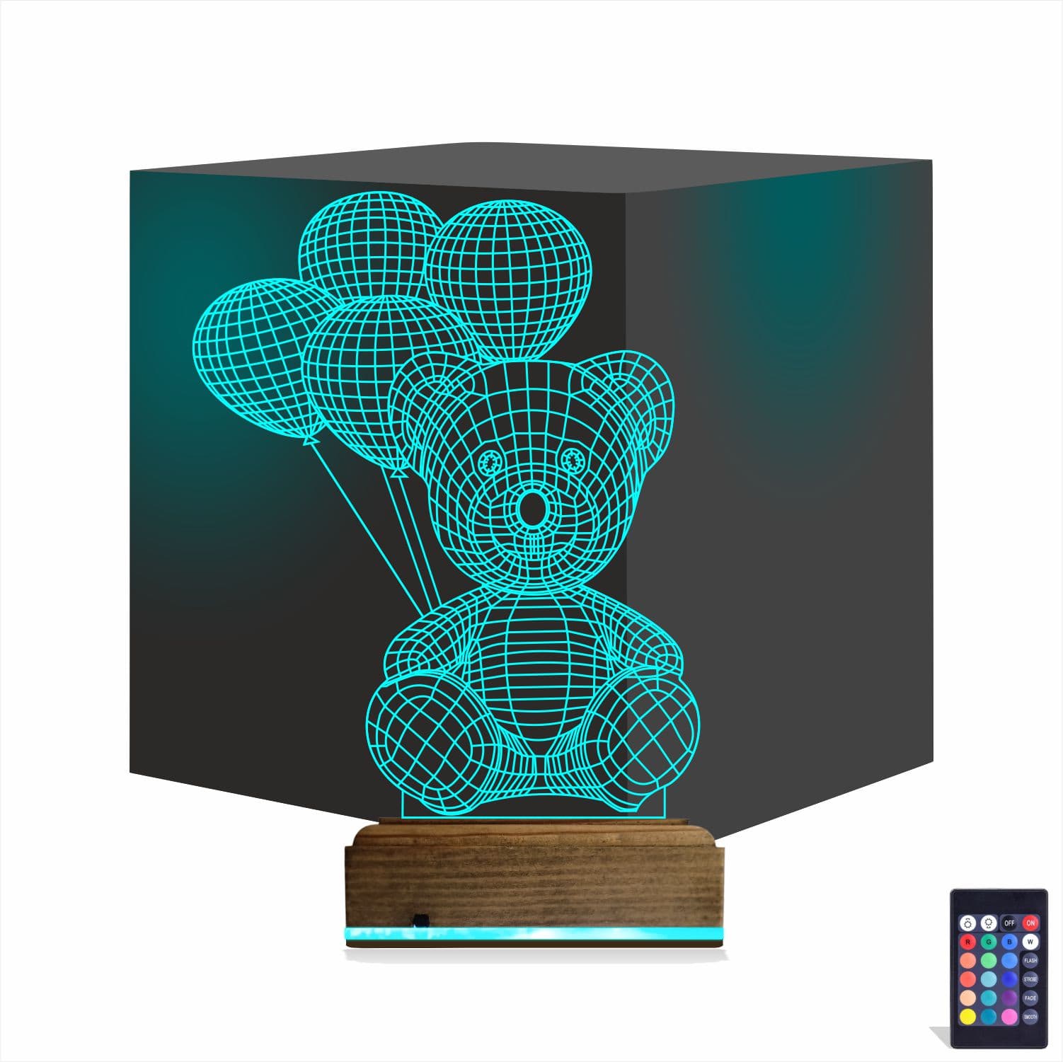 Мишка с шариками — 3D LED Ночник | Подарок ребенку 1