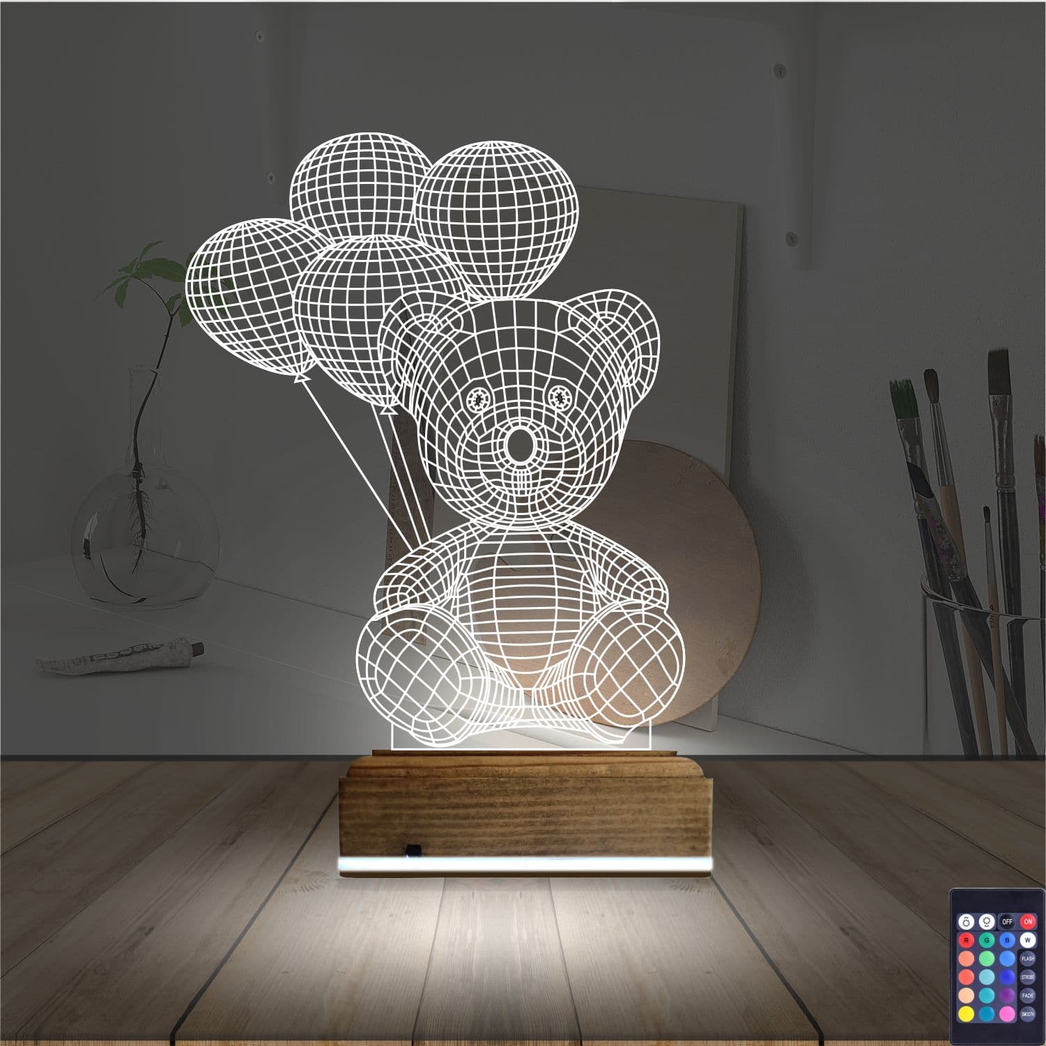 Мишка с шариками — 3D LED Ночник | Подарок ребенку 2